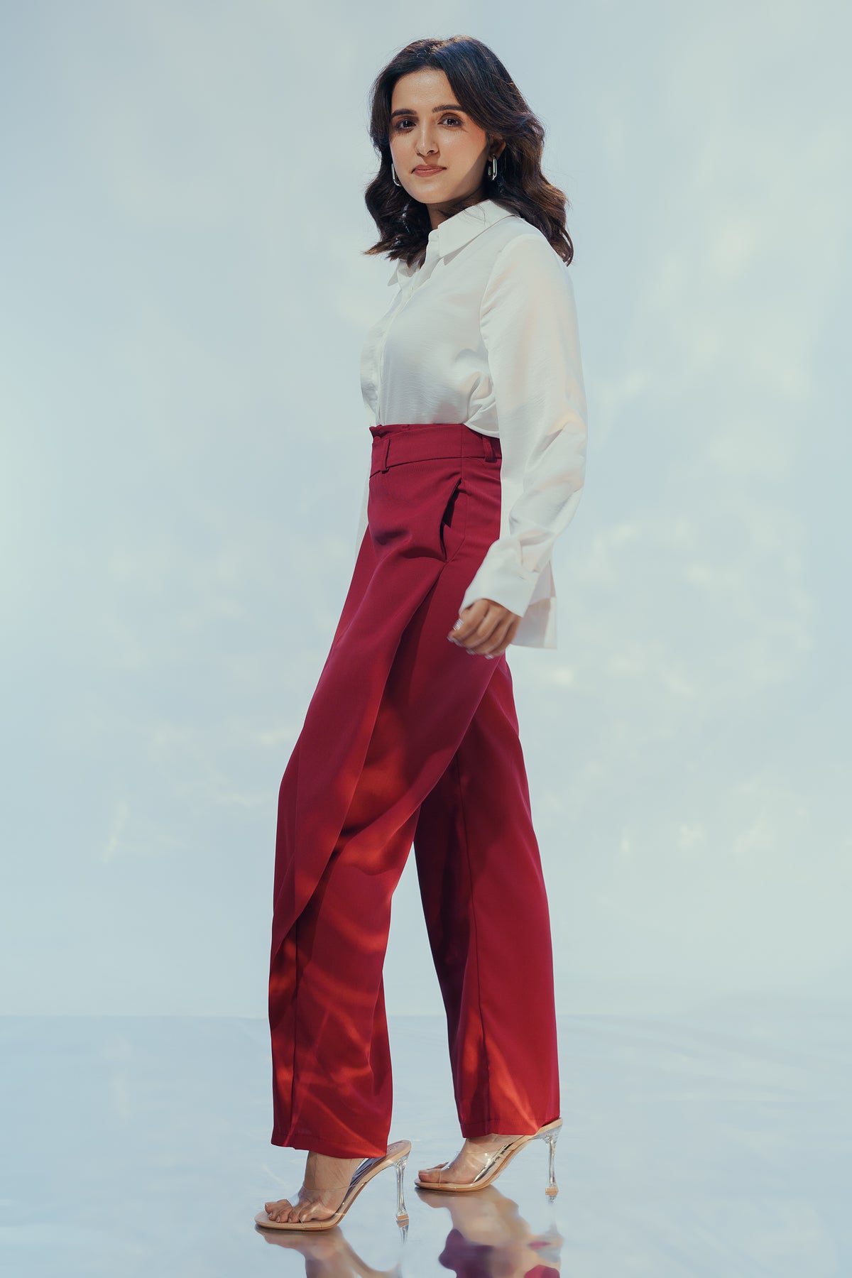 Cherry Red Wrap Around Trousers