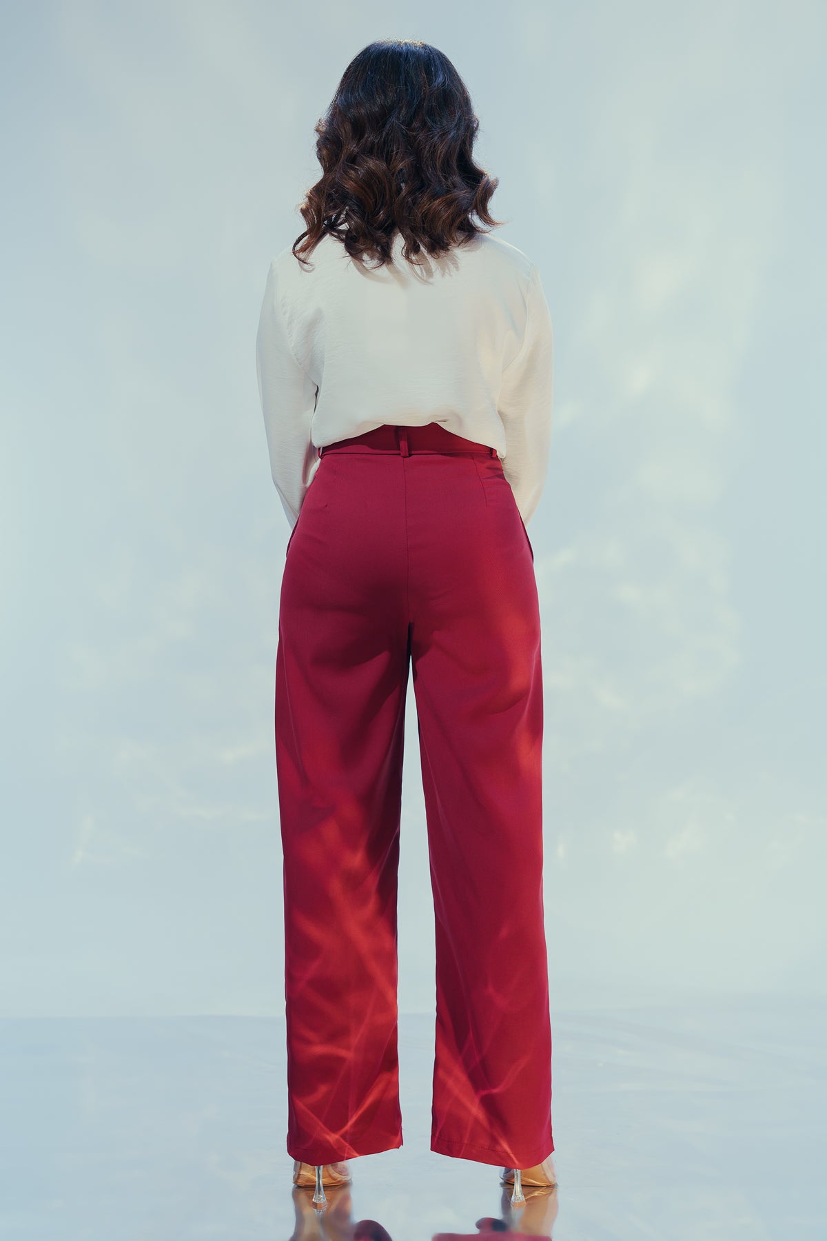 Cherry Red Wrap Around Trousers