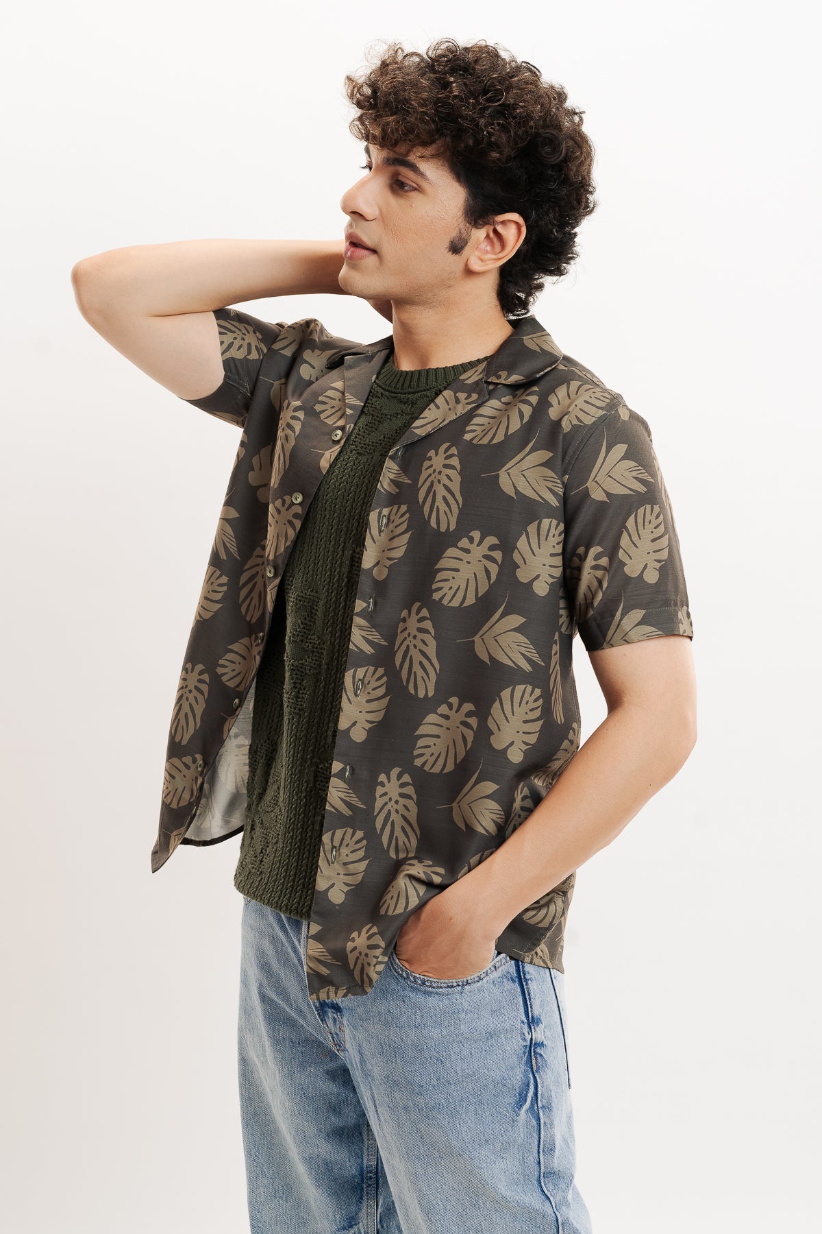 Leafy Serenity Men's Resort Shirt