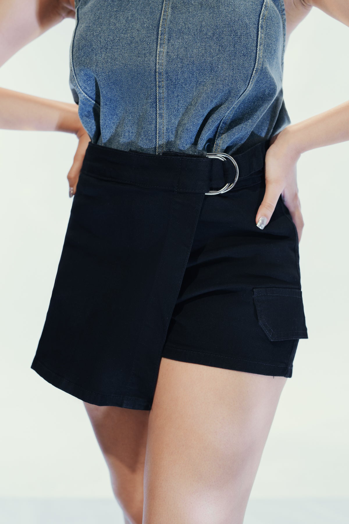 Onyx Loophole Mini Denim Skort