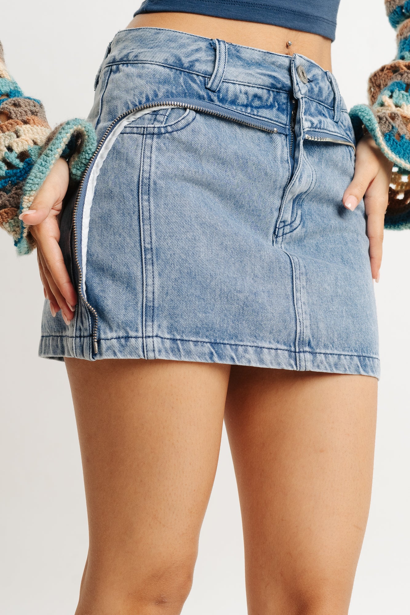 Judy Blue High Waisted Classic Fit Denim Skirt - Whiskey Skies