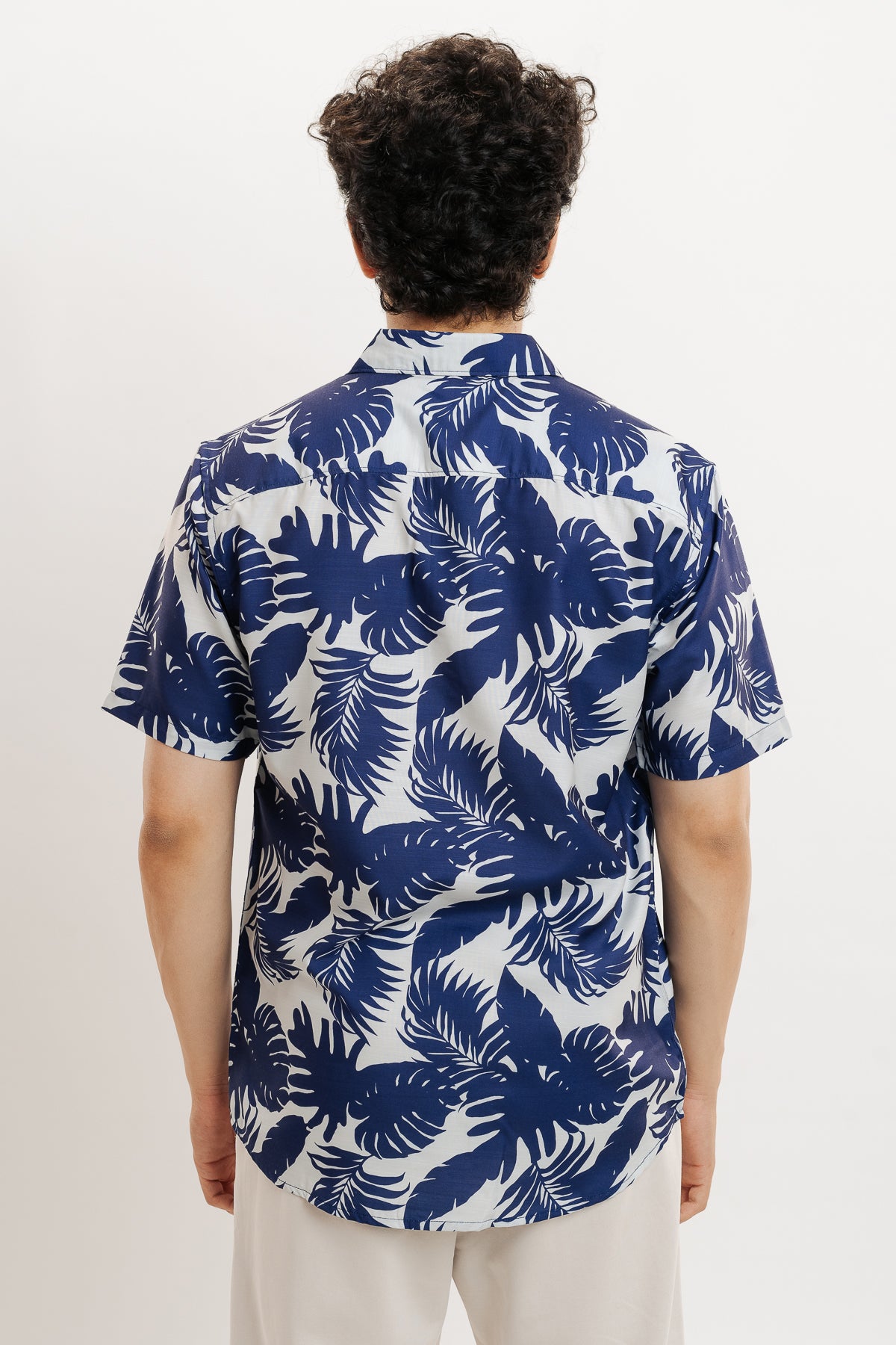 Palm Leaves Print Men's Resort Shirt