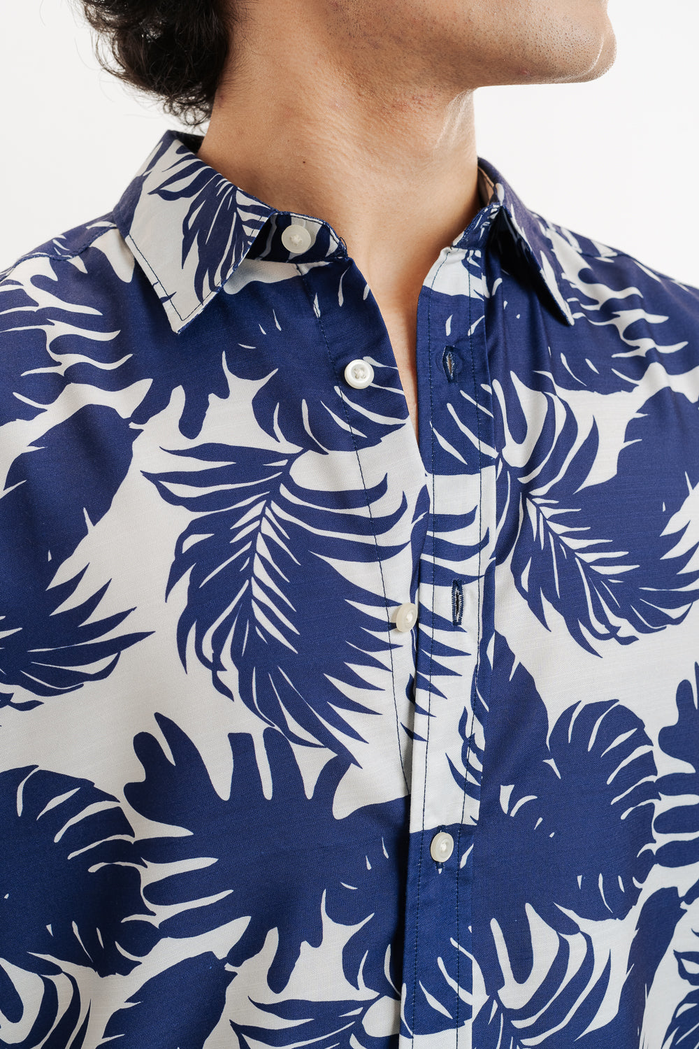 Palm Leaves Print Men's Resort Shirt