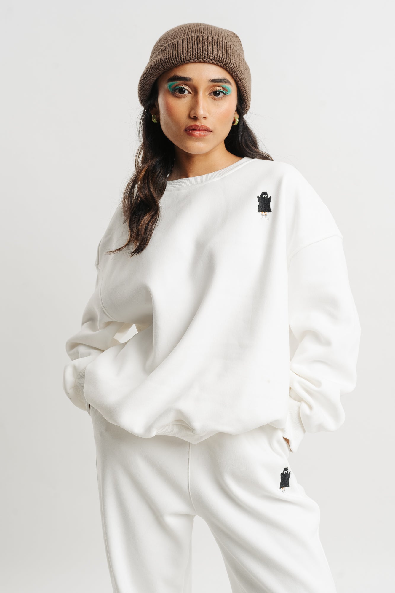 White Sweat Suits Matching Womens White Jogger Sets Women Jogger