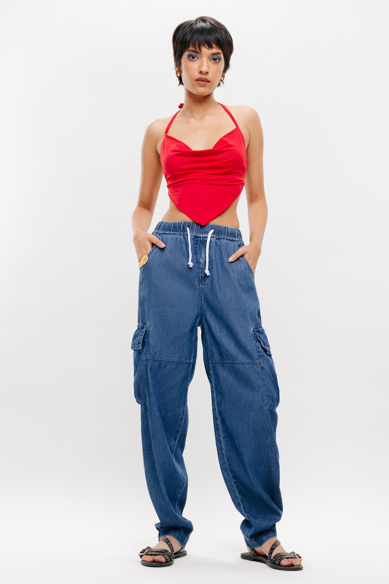 Sand Tapered Cargo Pants