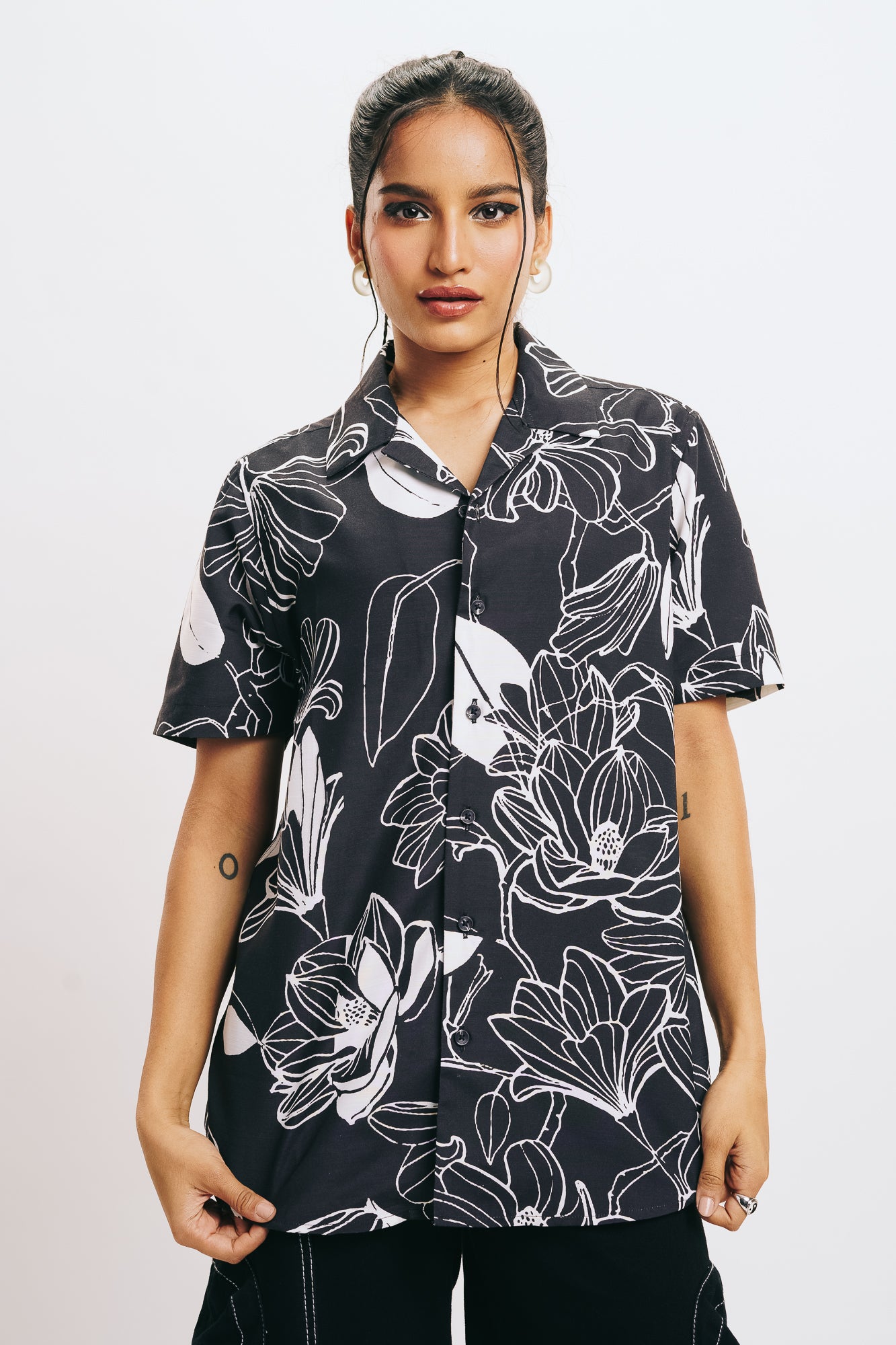 Women's Abstract Floral Shirt