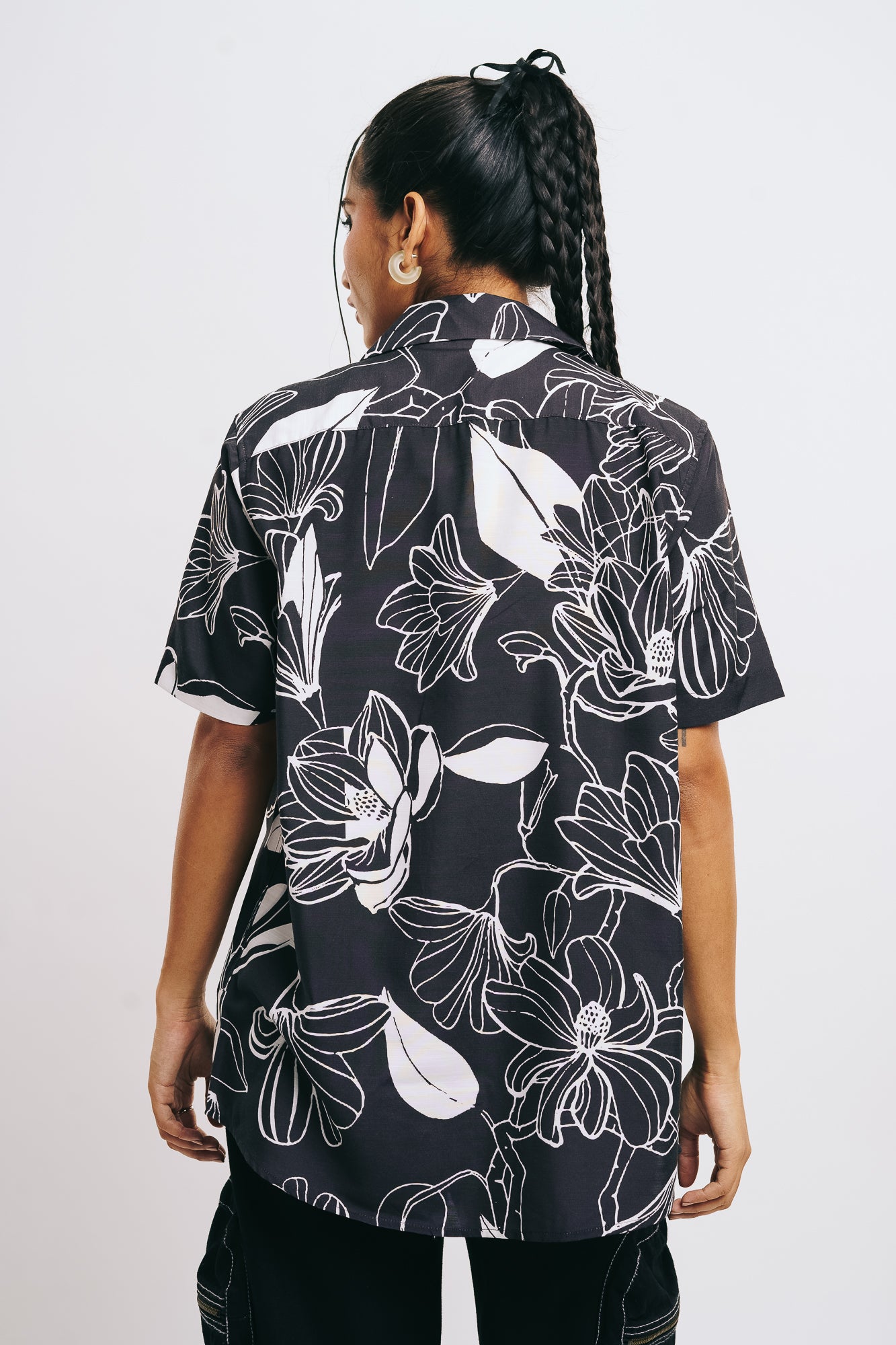 WOMEN'S ABSTRACT FLORAL SHIRT