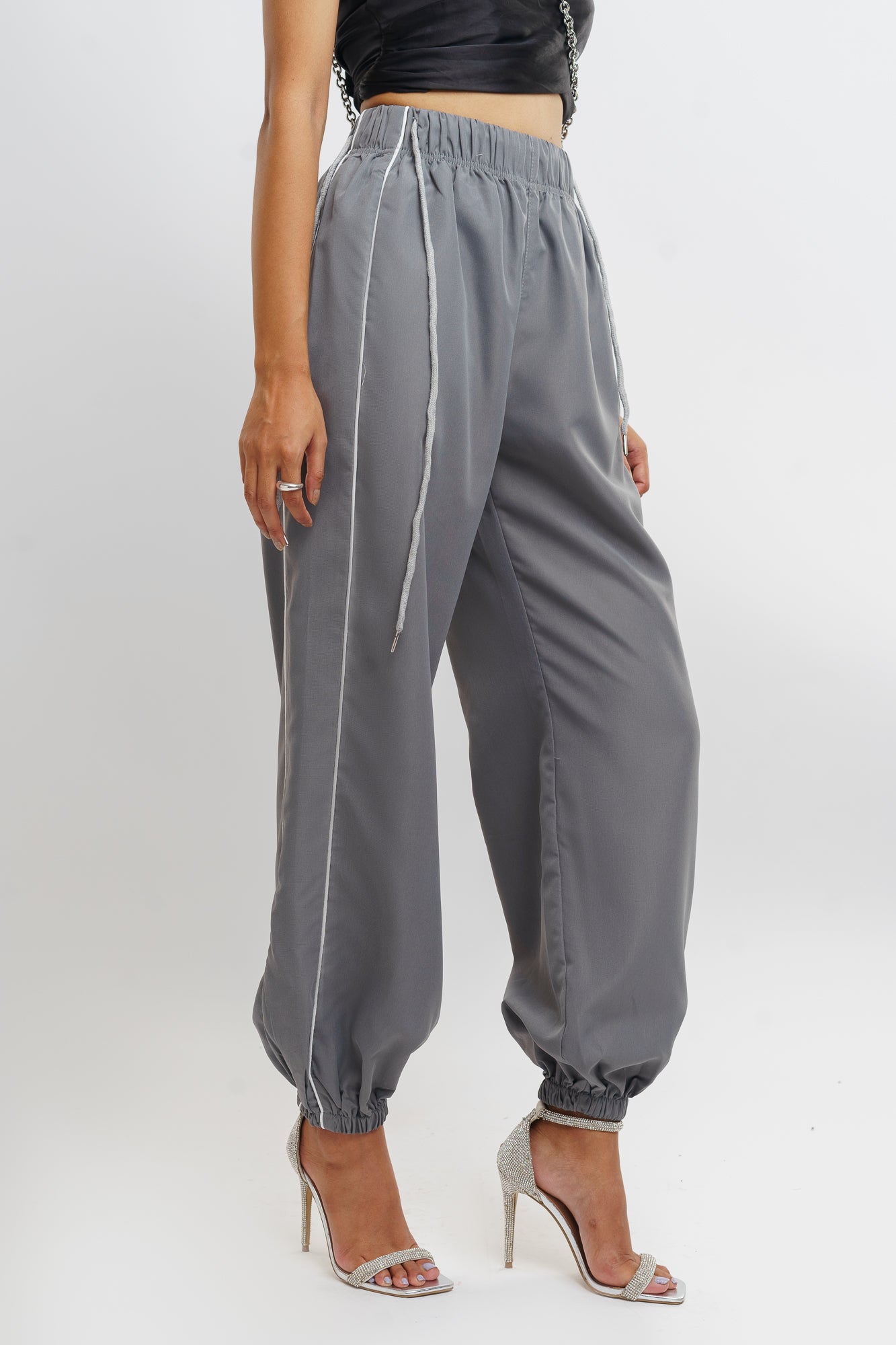 SLATE SIDE PIPING JOGGERS