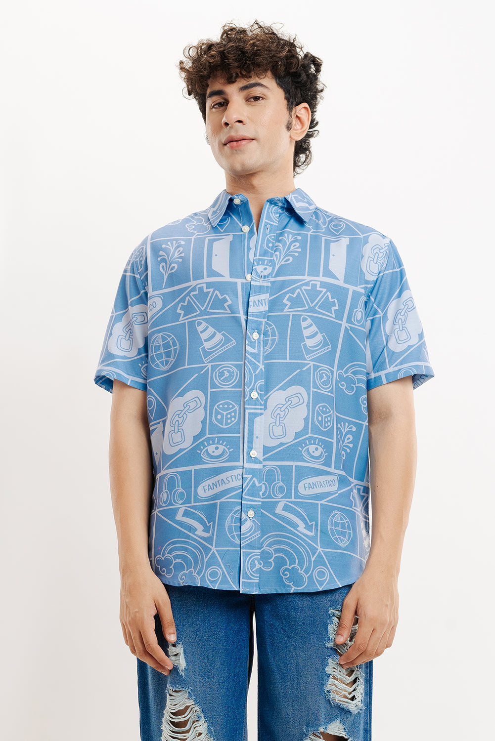 Playful Print Men's Resort Shirt