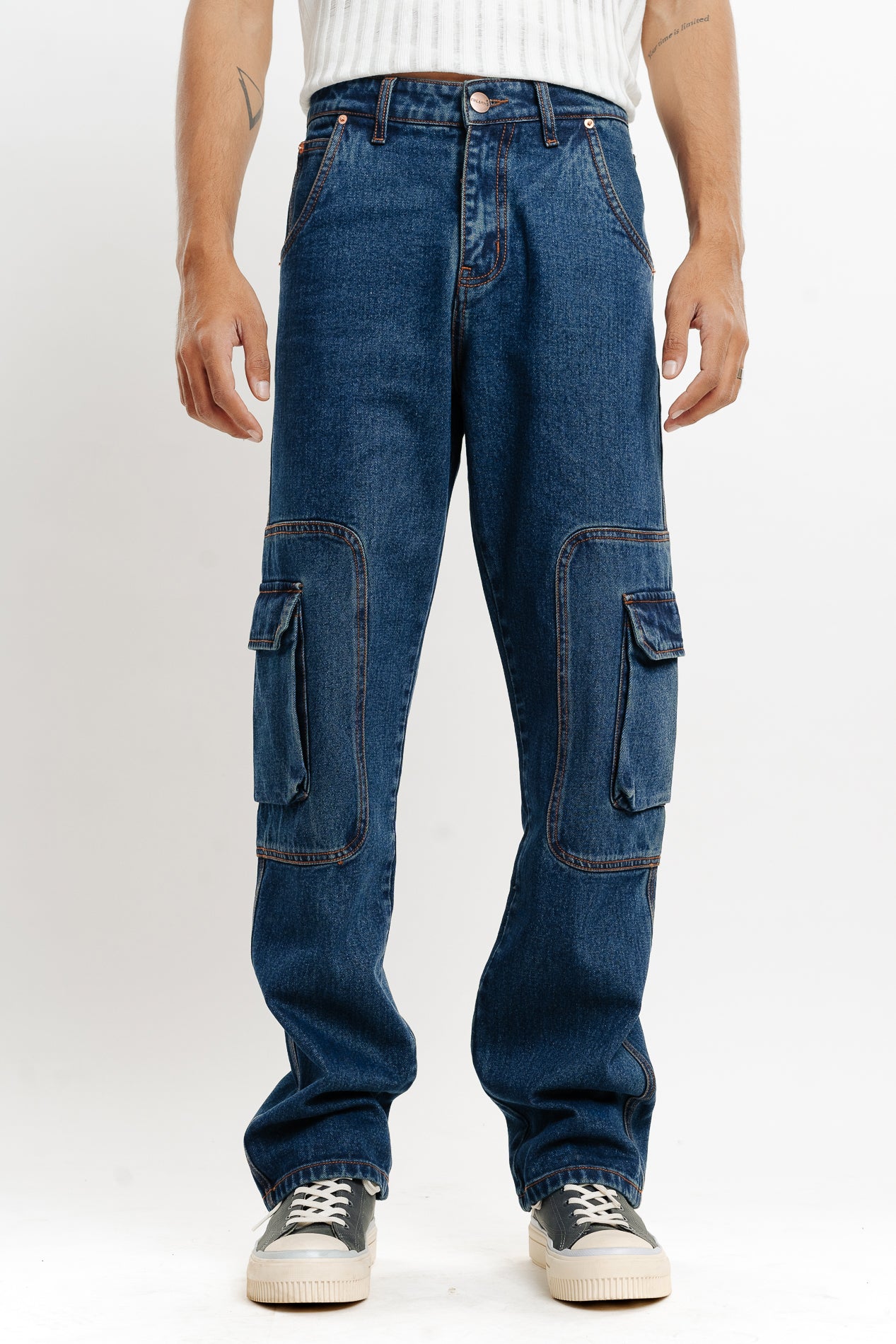 Men's Blue Cargo Jeans