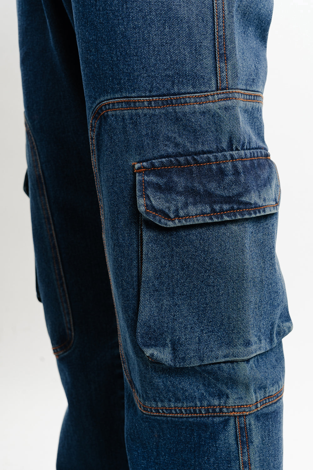 Men's Blue Cargo Jeans