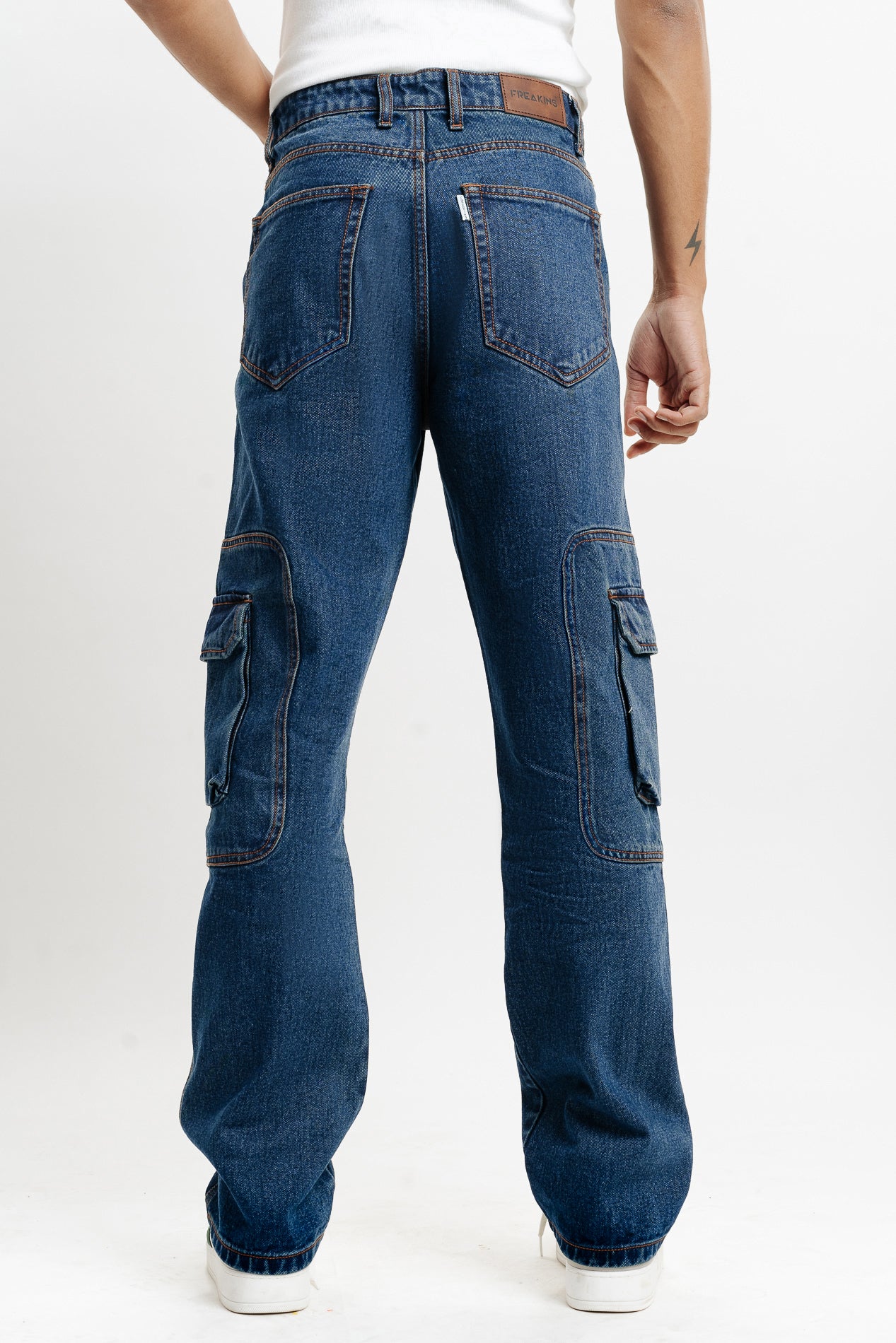 Men's Blue Cargo Jeans