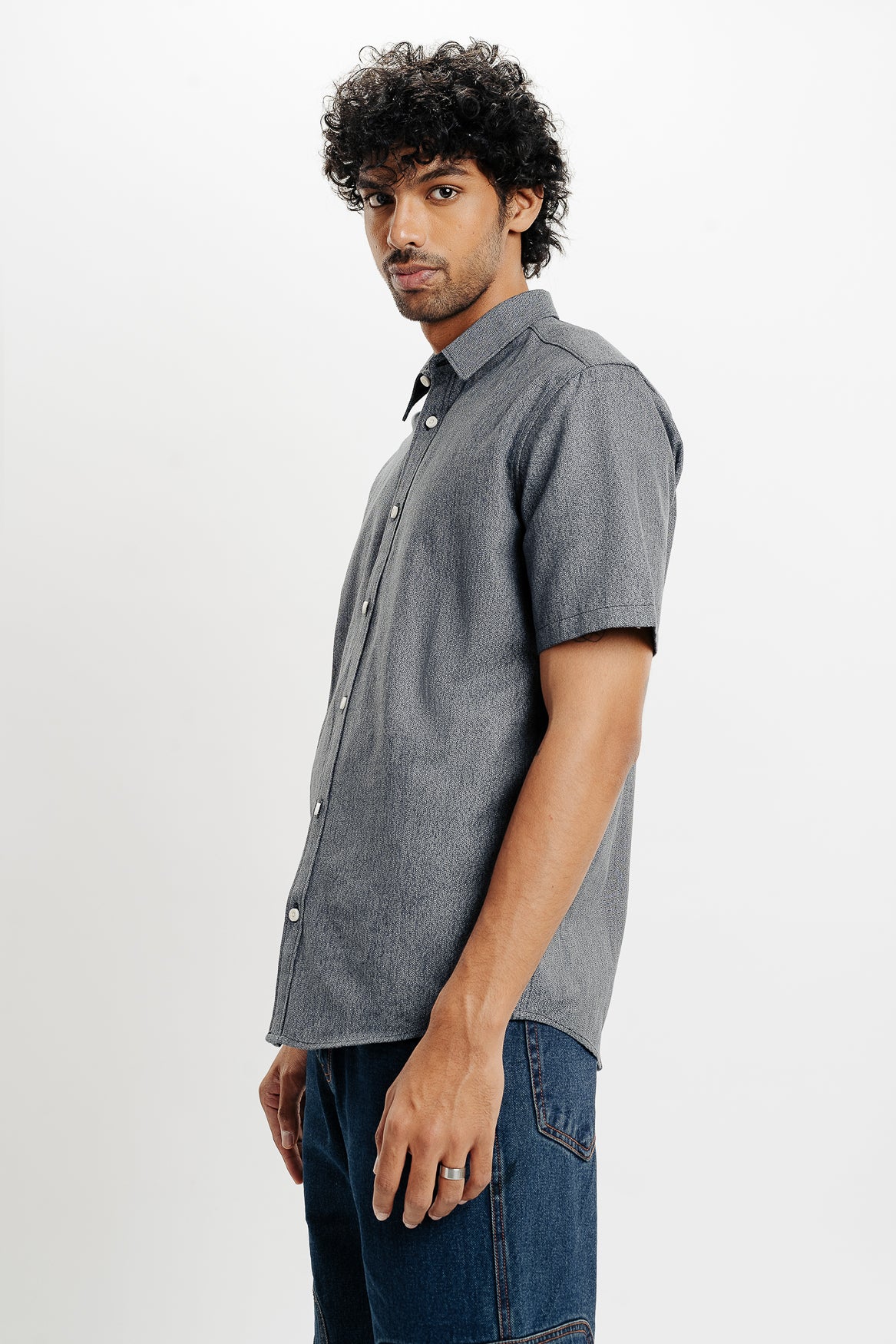 Charcoal Grey Cotton Men's Shirt