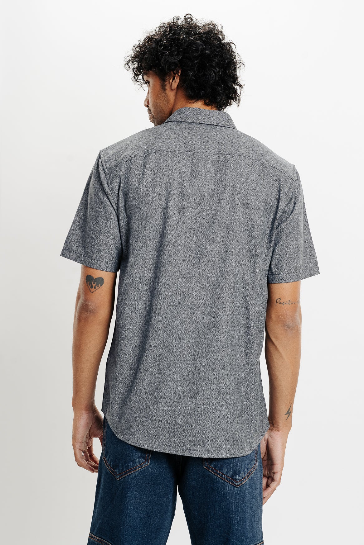 Charcoal Grey Cotton Men's Shirt