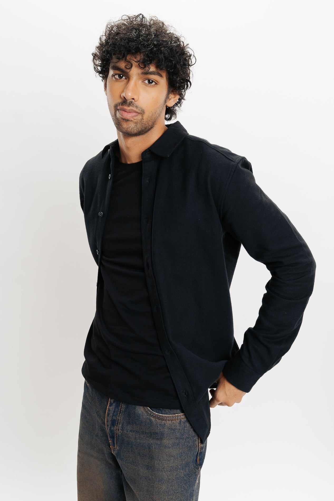 Men's Washed Black Shirt