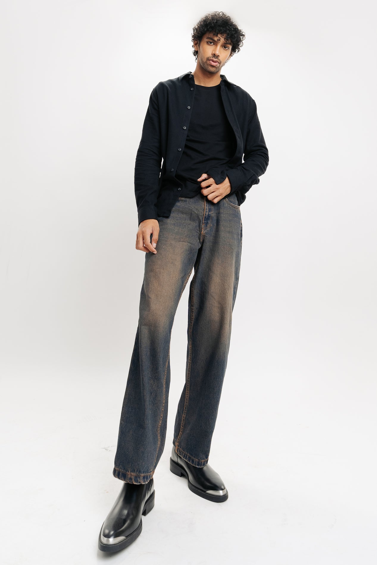 TINTED MEN'S WIDE JEANS