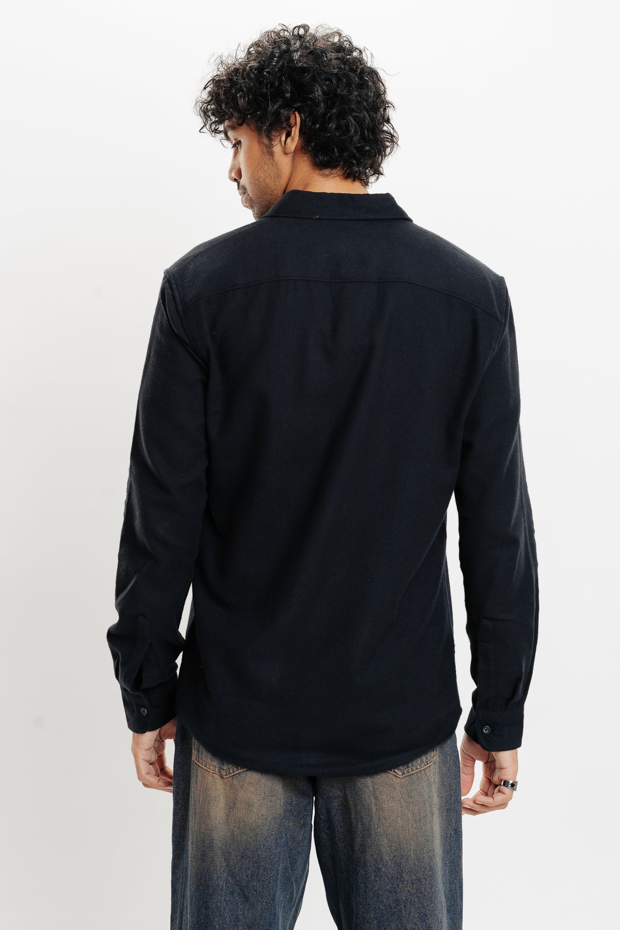 MEN'S WASHED BLACK SHIRT