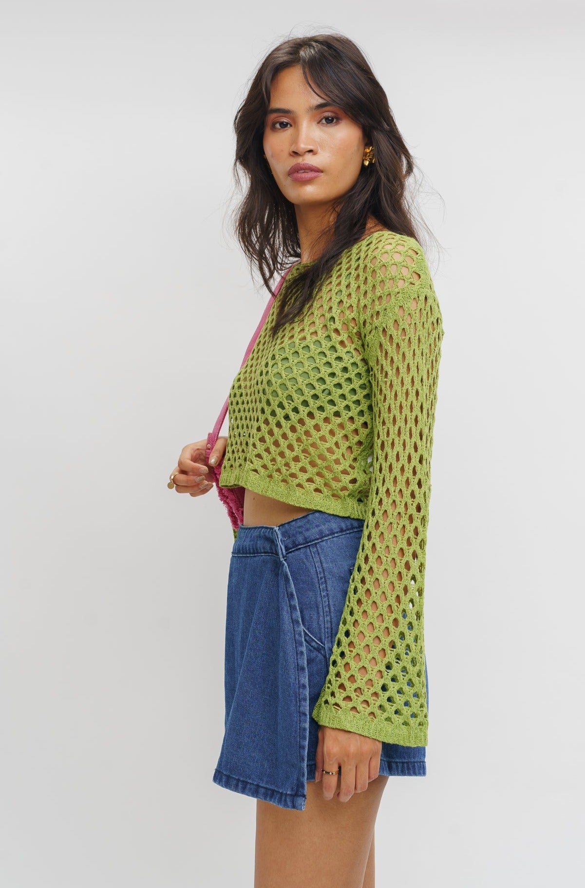 GREEN KNITTED TOP
