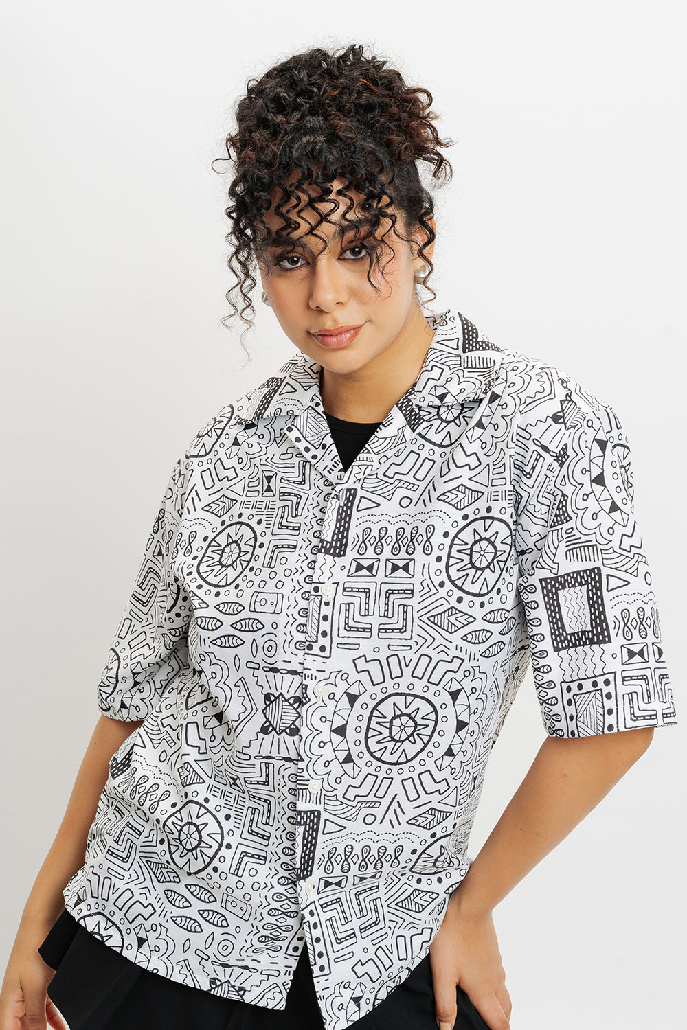 Neo Aztec Resort Collar Women's Shirt