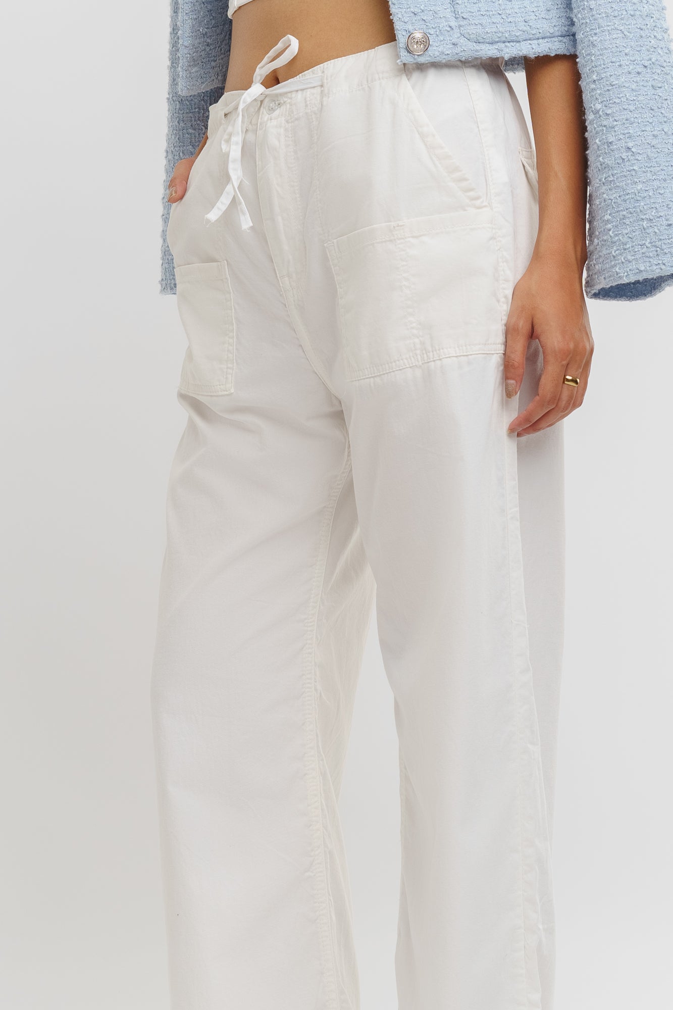 Loose Fit Suit Pants White | NA-KD