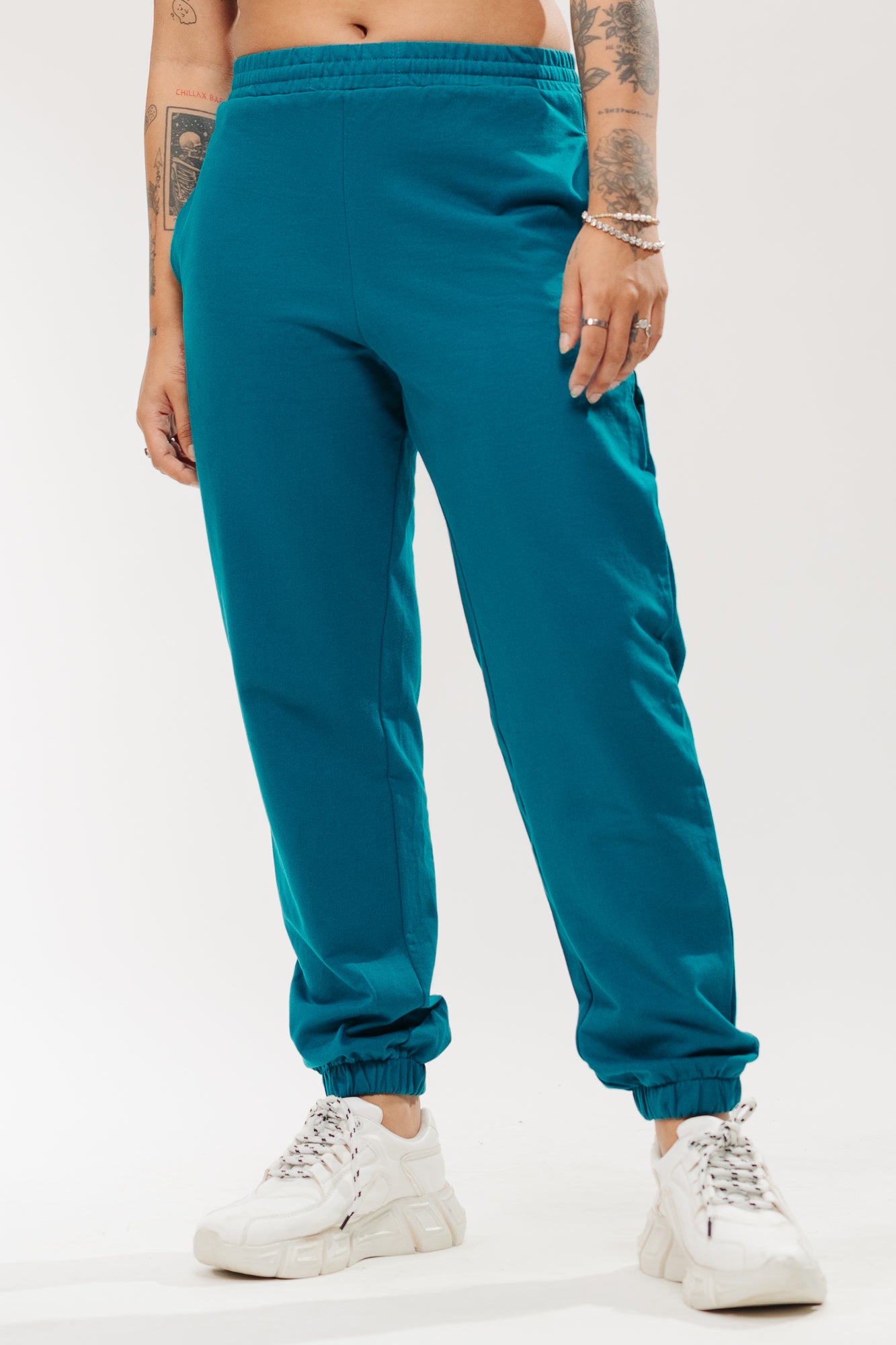 TEAL COTTON JOGGERS