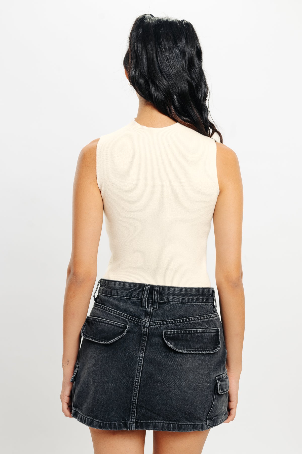 High Neck Ribbed Crop Top