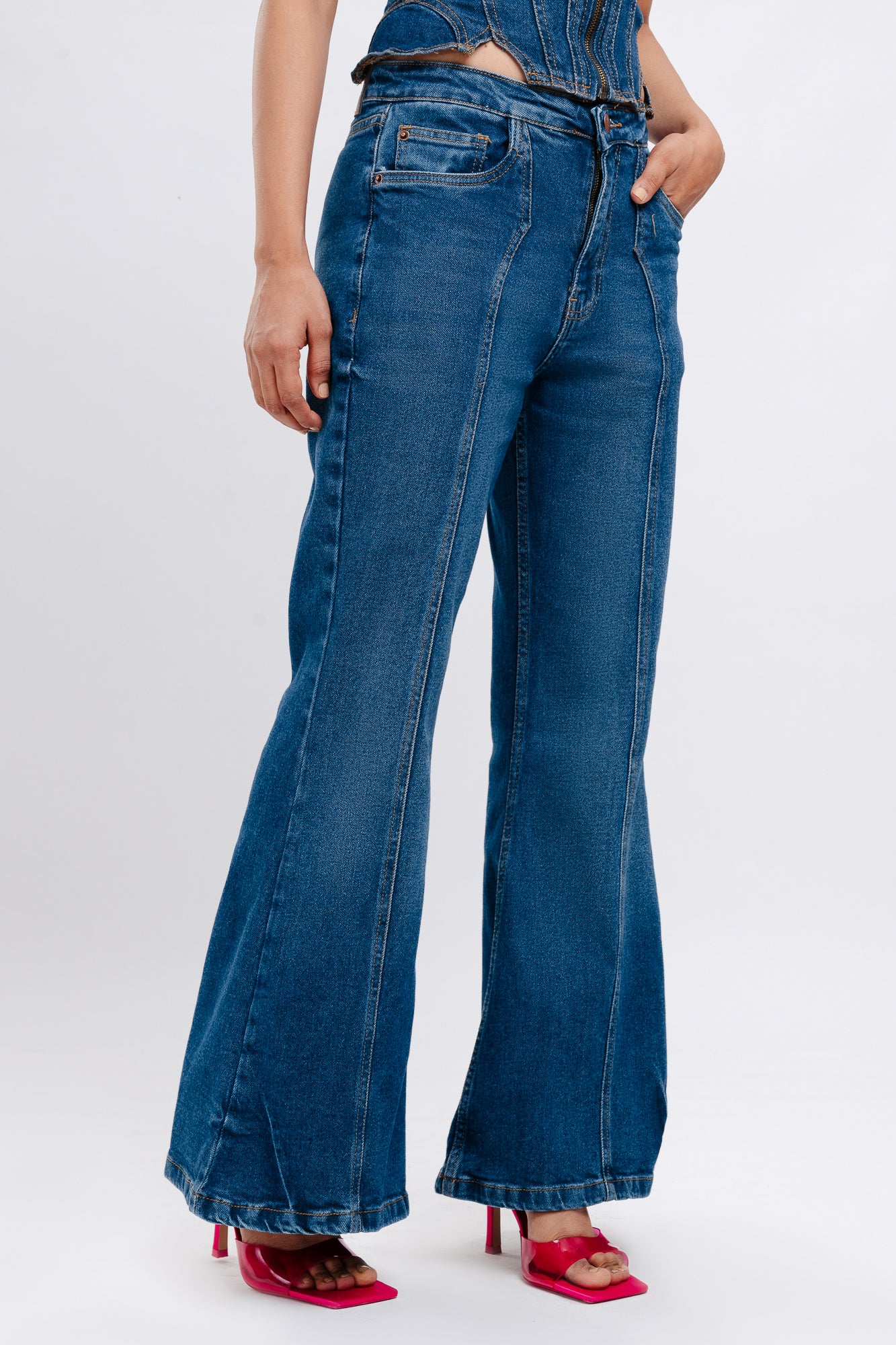 Front Seam Vintage Bootcut Jeans