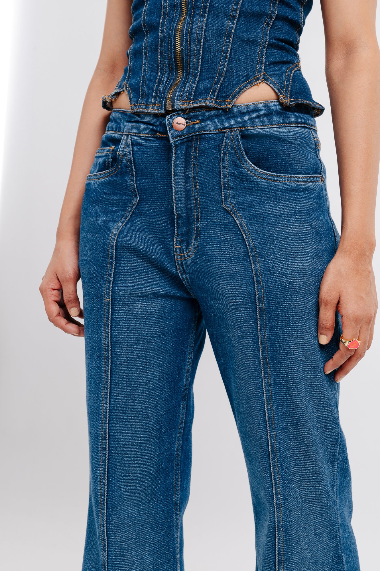 Front Seam Vintage Bootcut Jeans