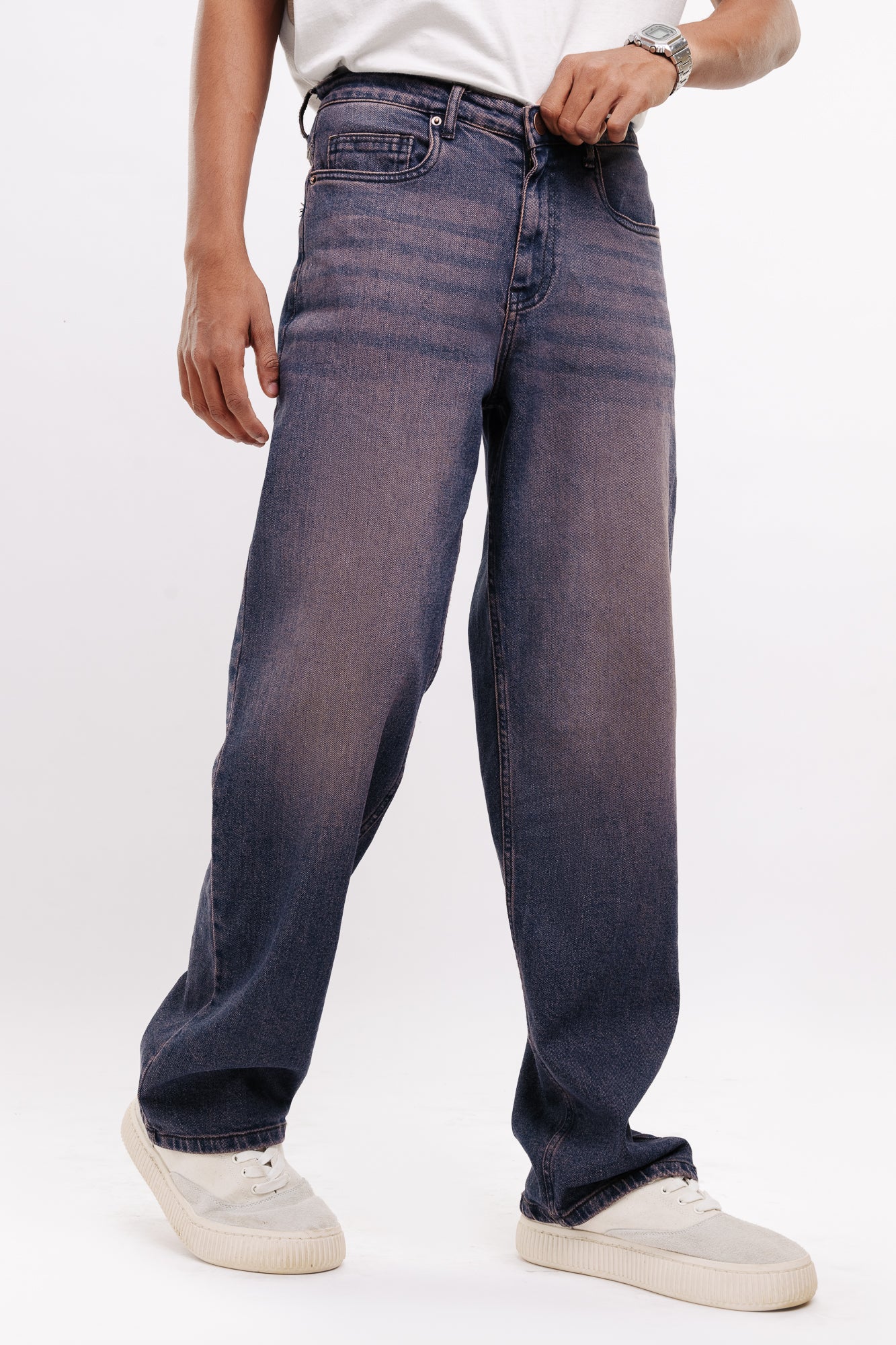 DARK BLUE BAGGY JEANS WITH SIDE POCKETS