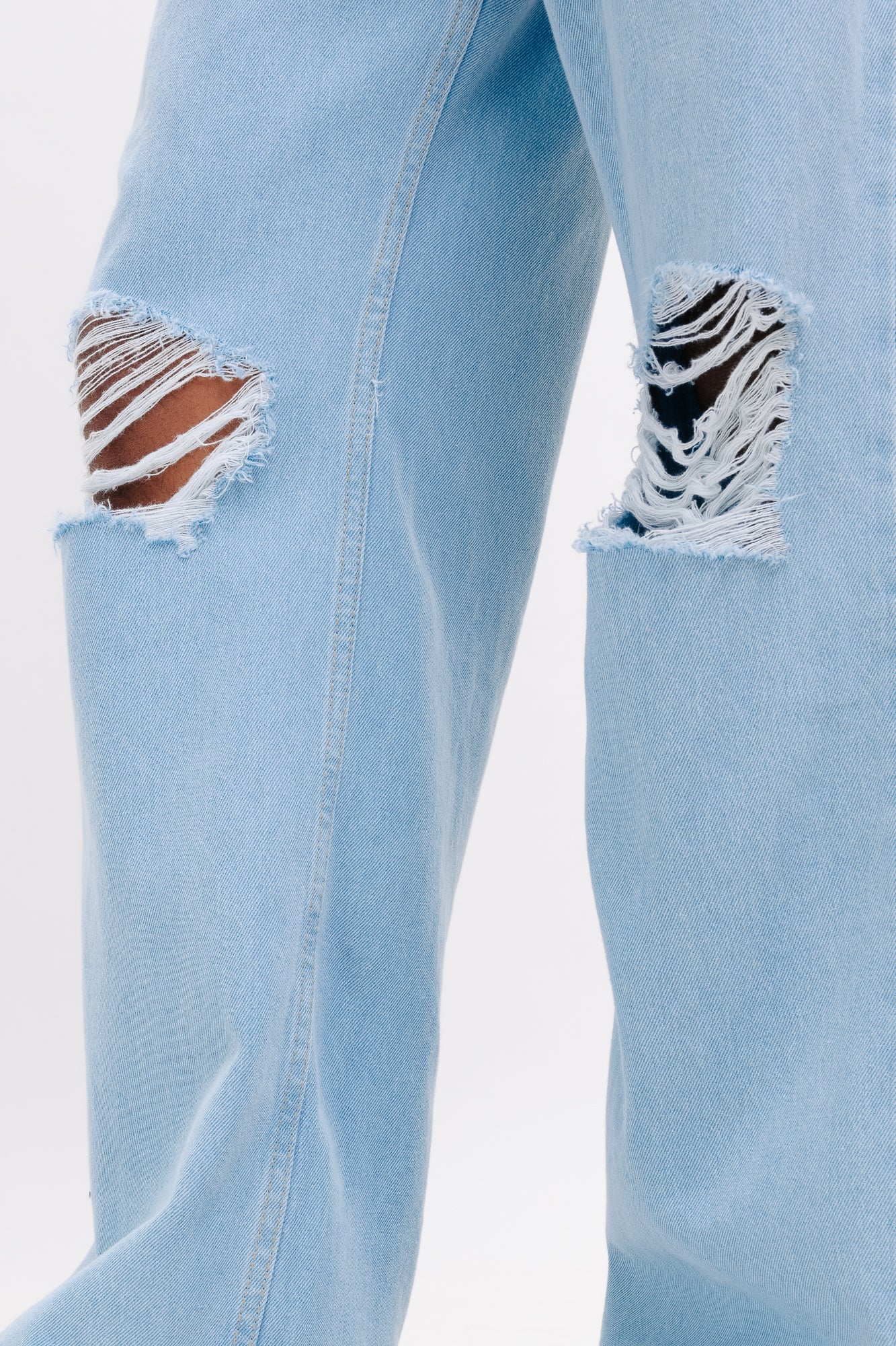 Light Blue Destroyed Slim Fit Denim B62 Streetwear Denim Jeans |  Sneakerjeans
