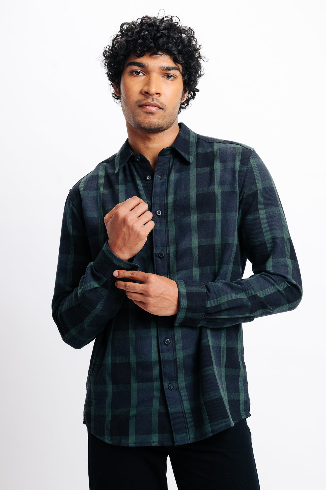 Men's Indigo Checkered Shirt
