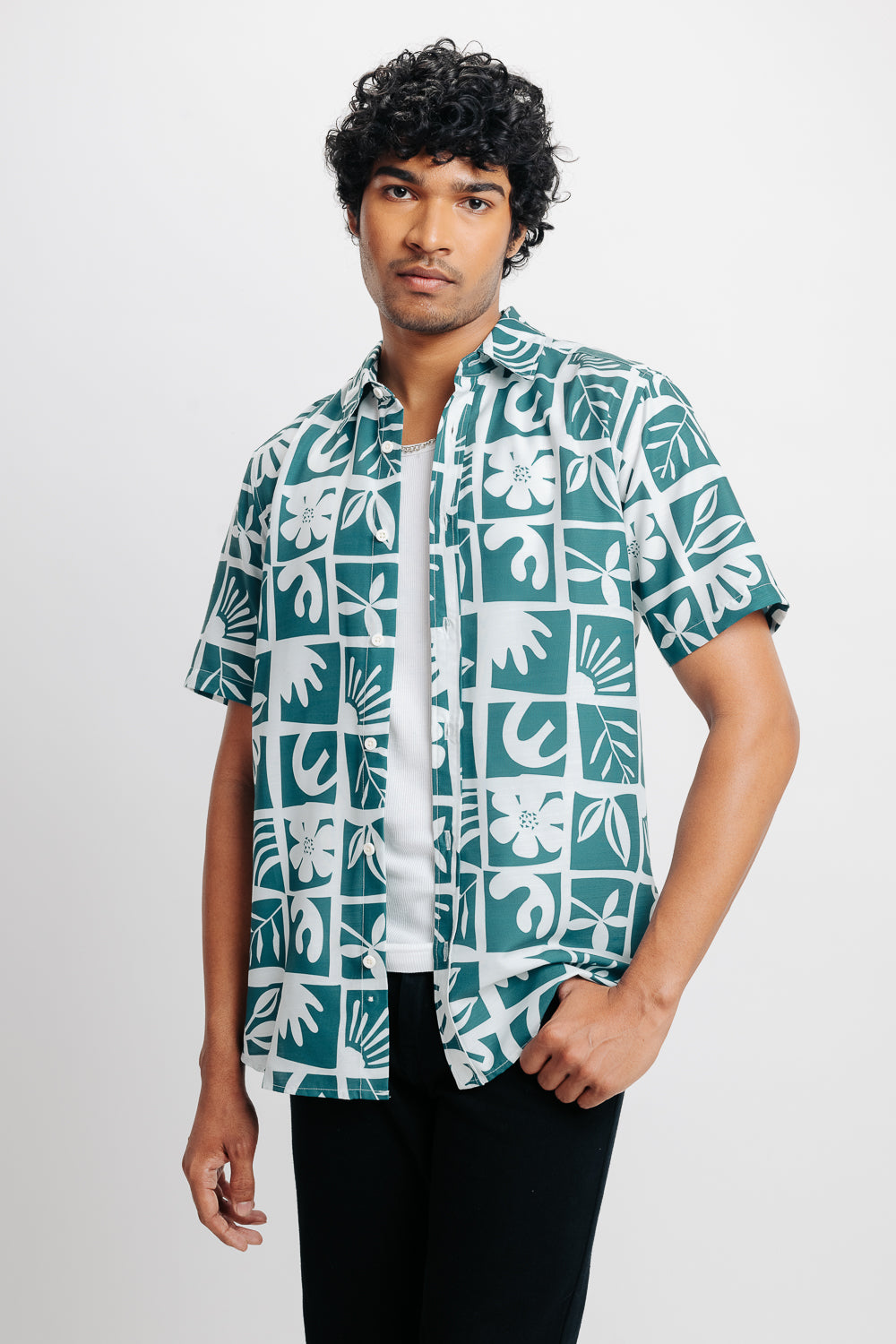 Full Bloom Print Men's Resort Shirt