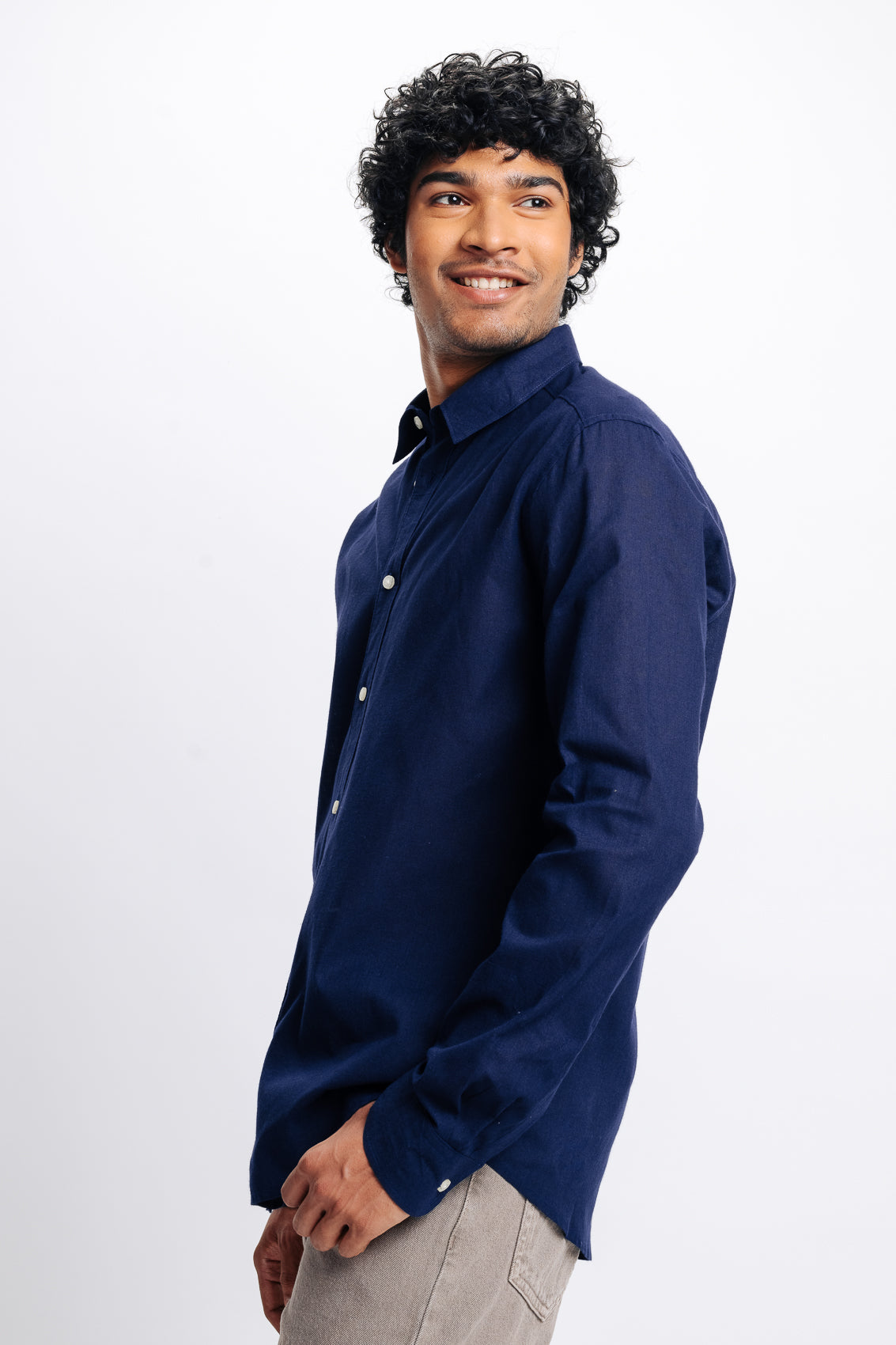 Men's Blue Regular Shirt