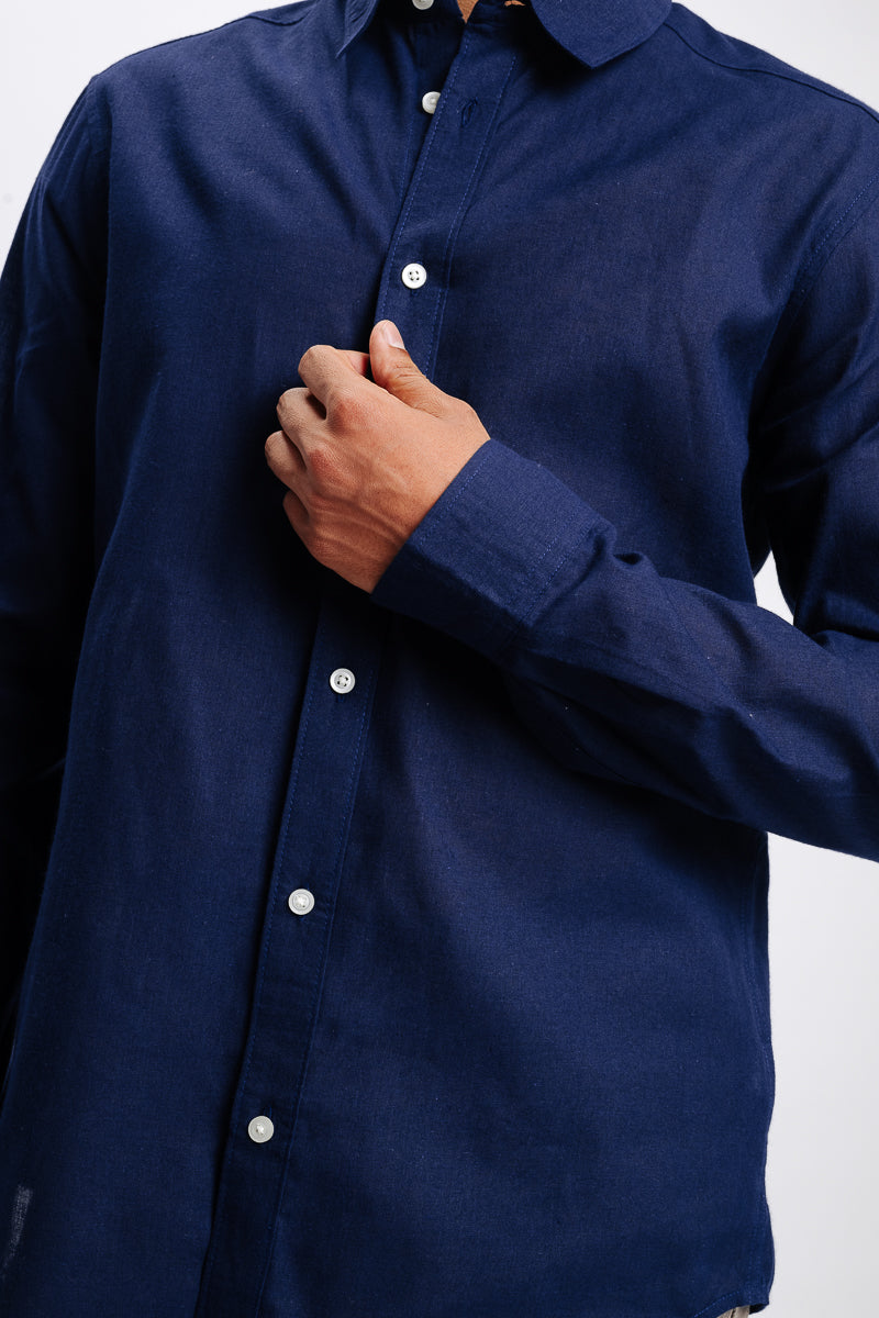 Men's Blue Regular Shirt