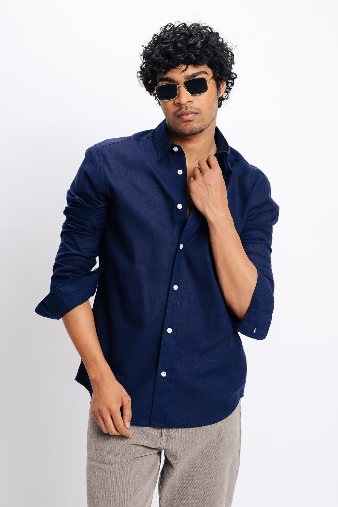 Men's Blue Regular Shirt