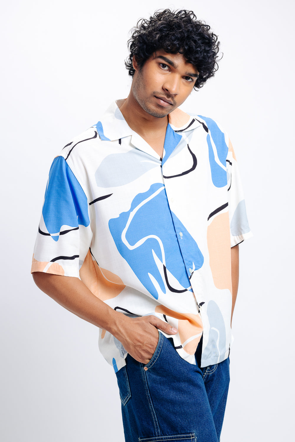 Art Nouveau Print Men's Resort Shirt