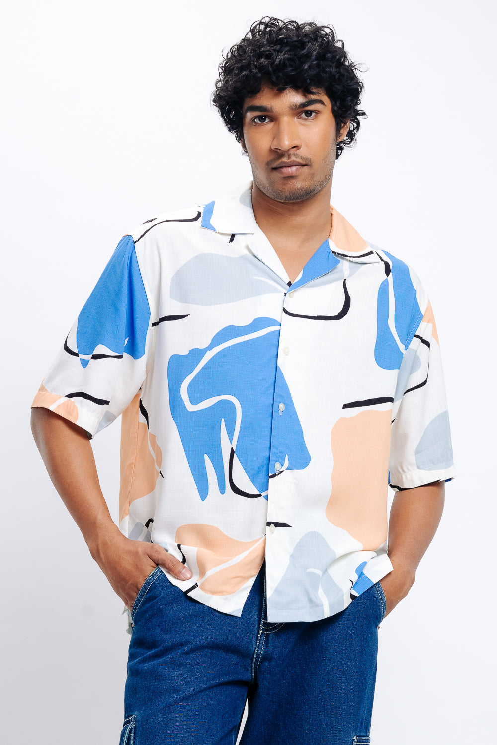 Art Nouveau Print Men's Resort Shirt