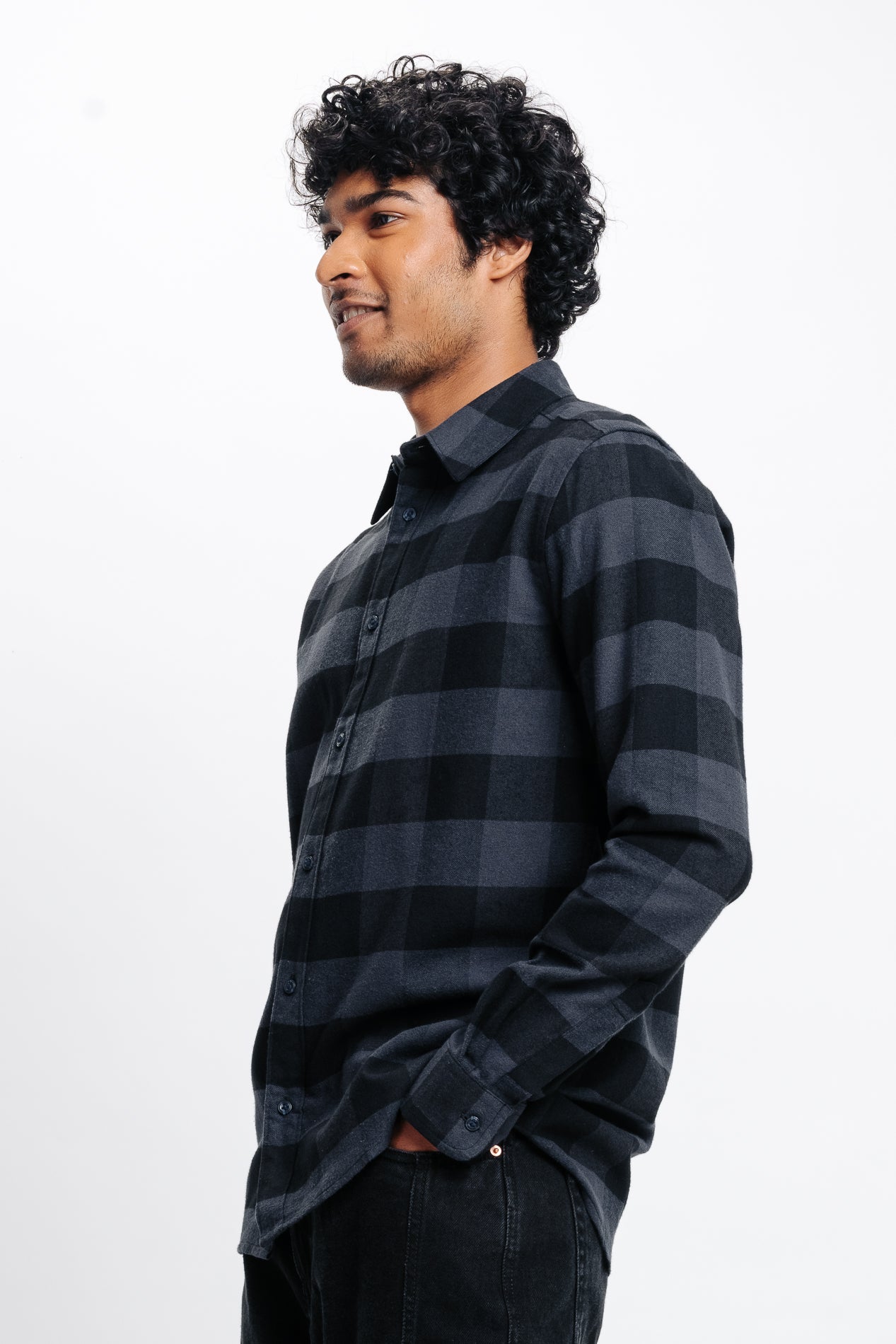 Men's Black Checkered Shirt