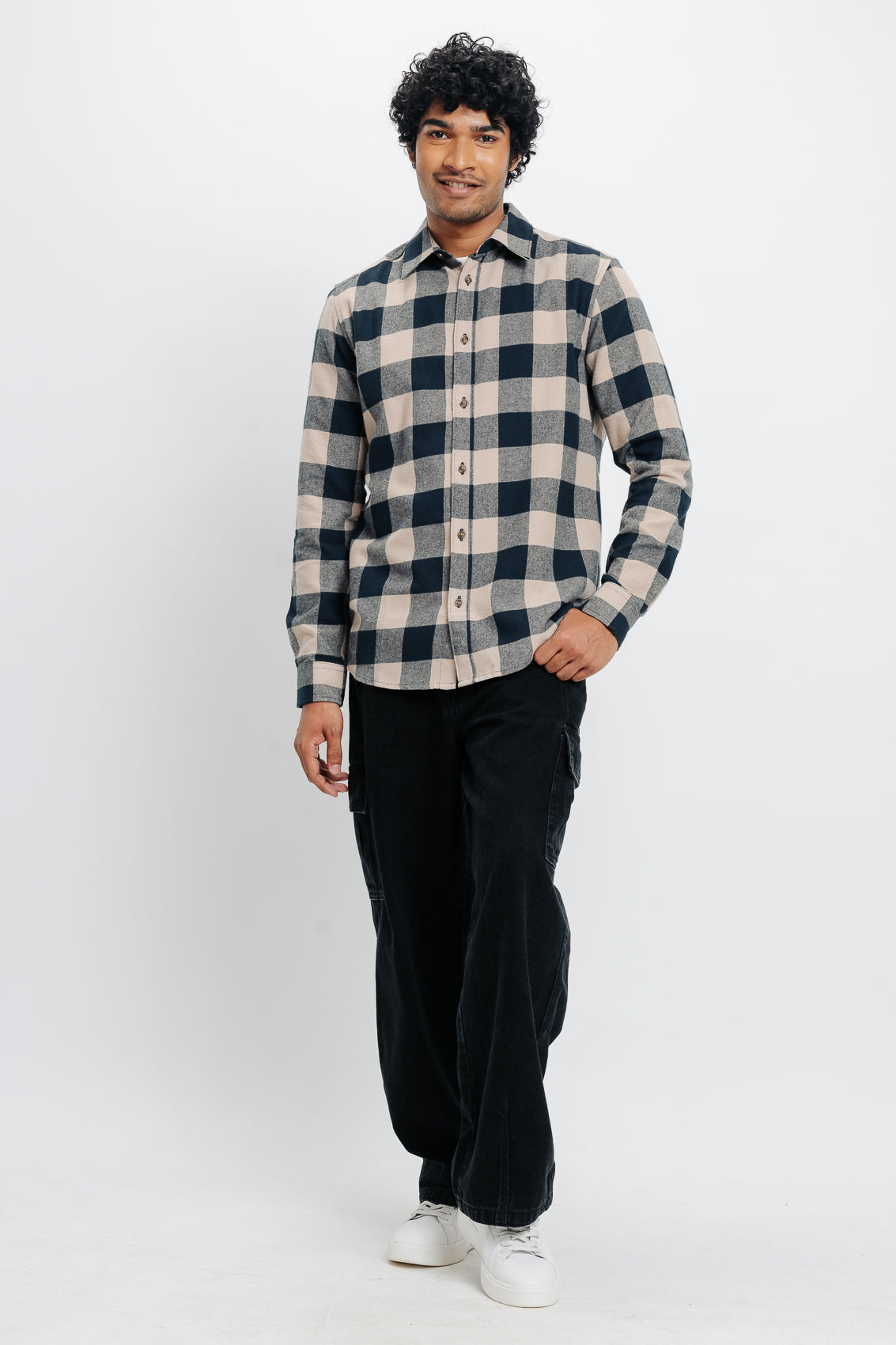 Men's Black Checkered Shirt