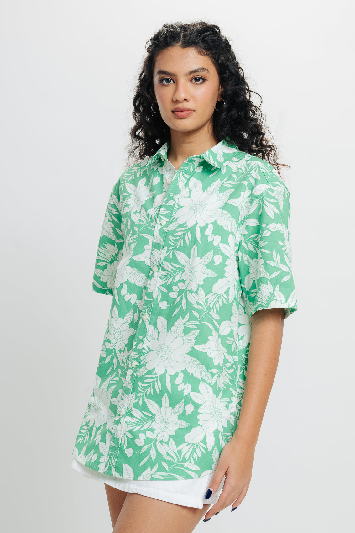 Green Printed Viscose Shirt