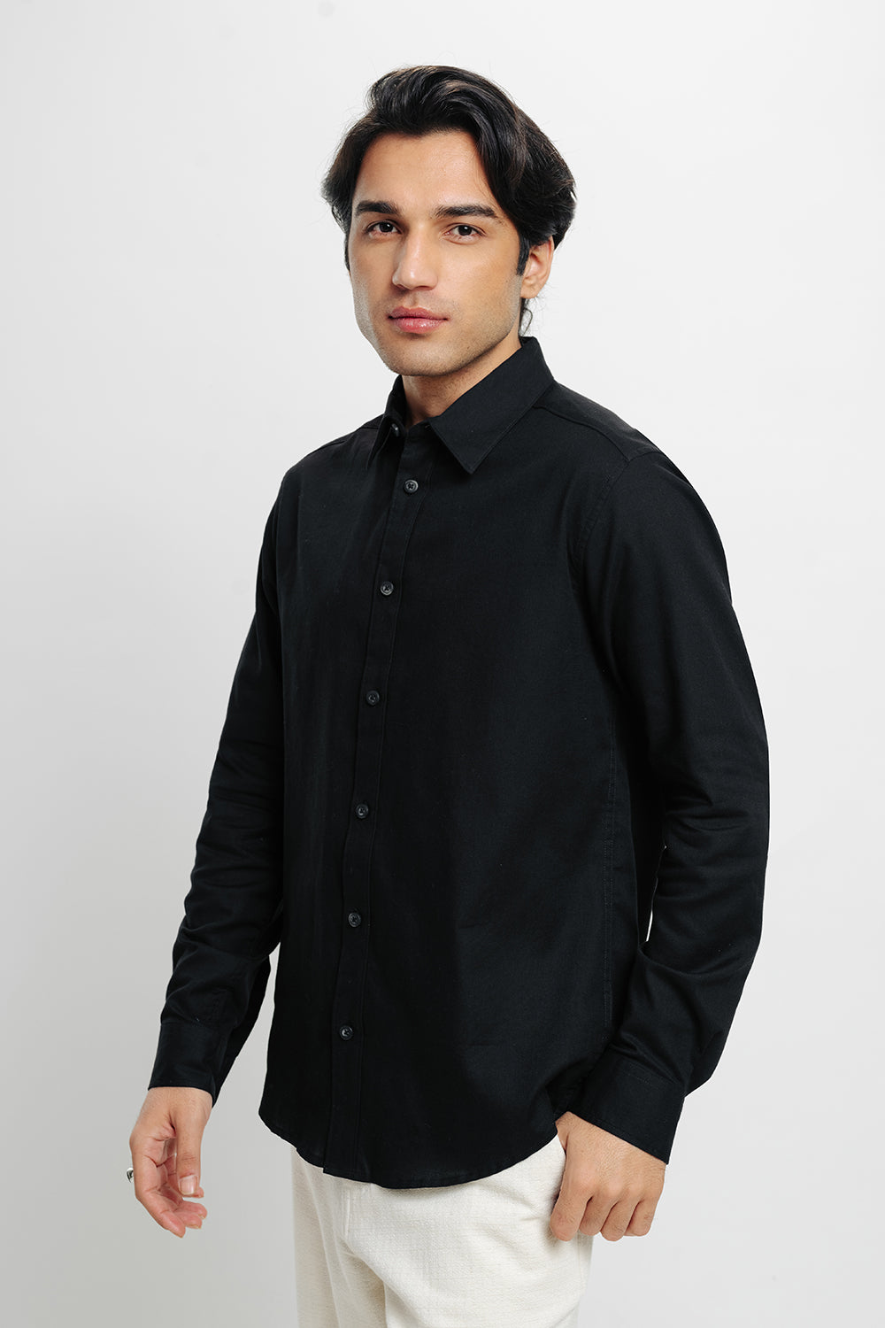 Men's Black Collar Shirt