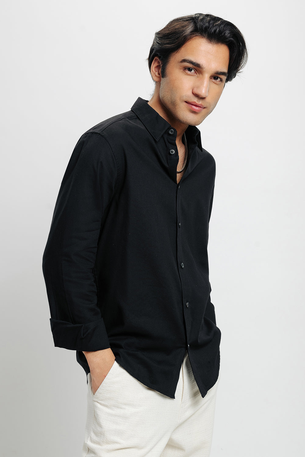 Men's Black Collar Shirt