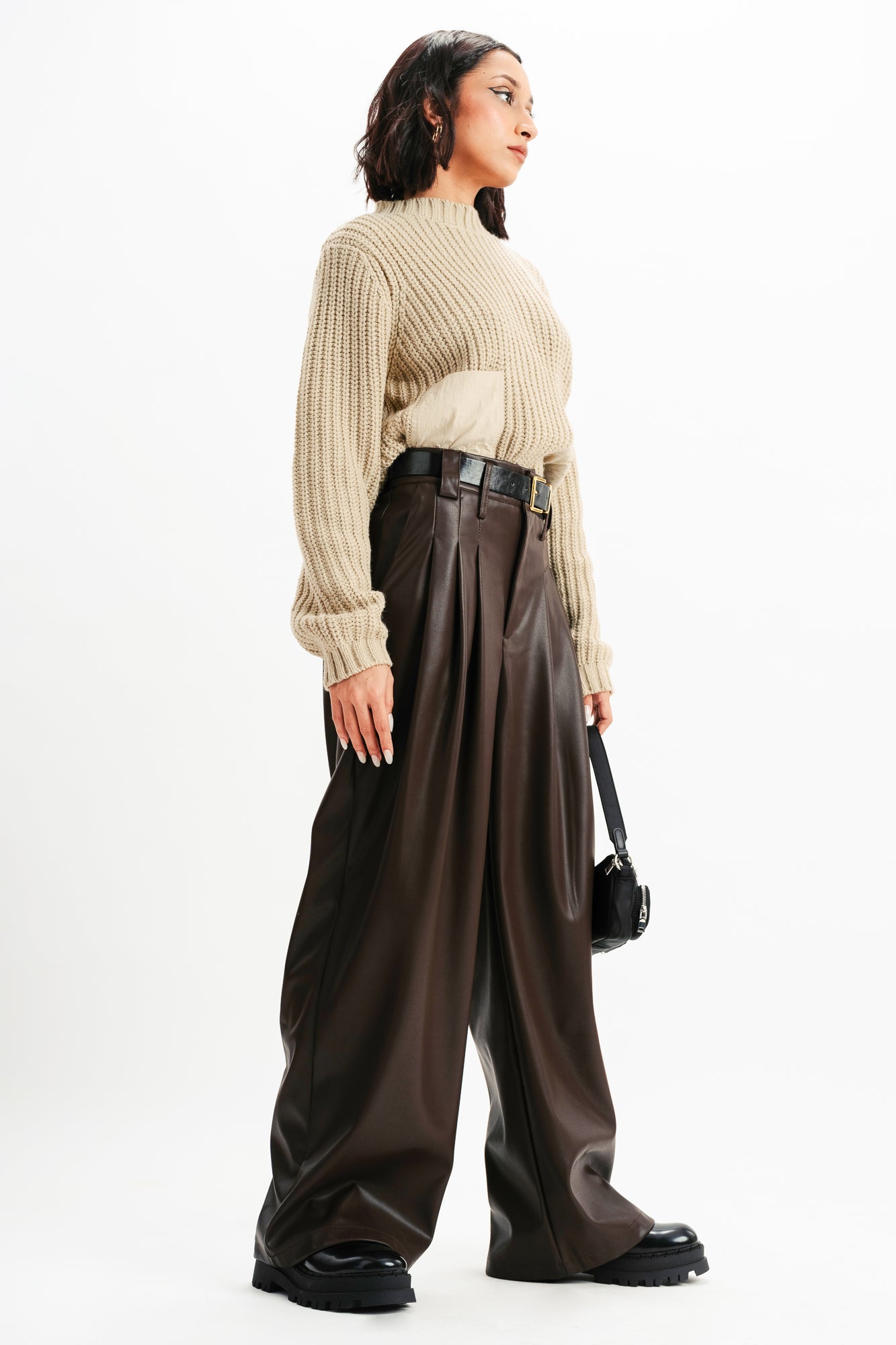 BROWN LEATHER TROUSERS
