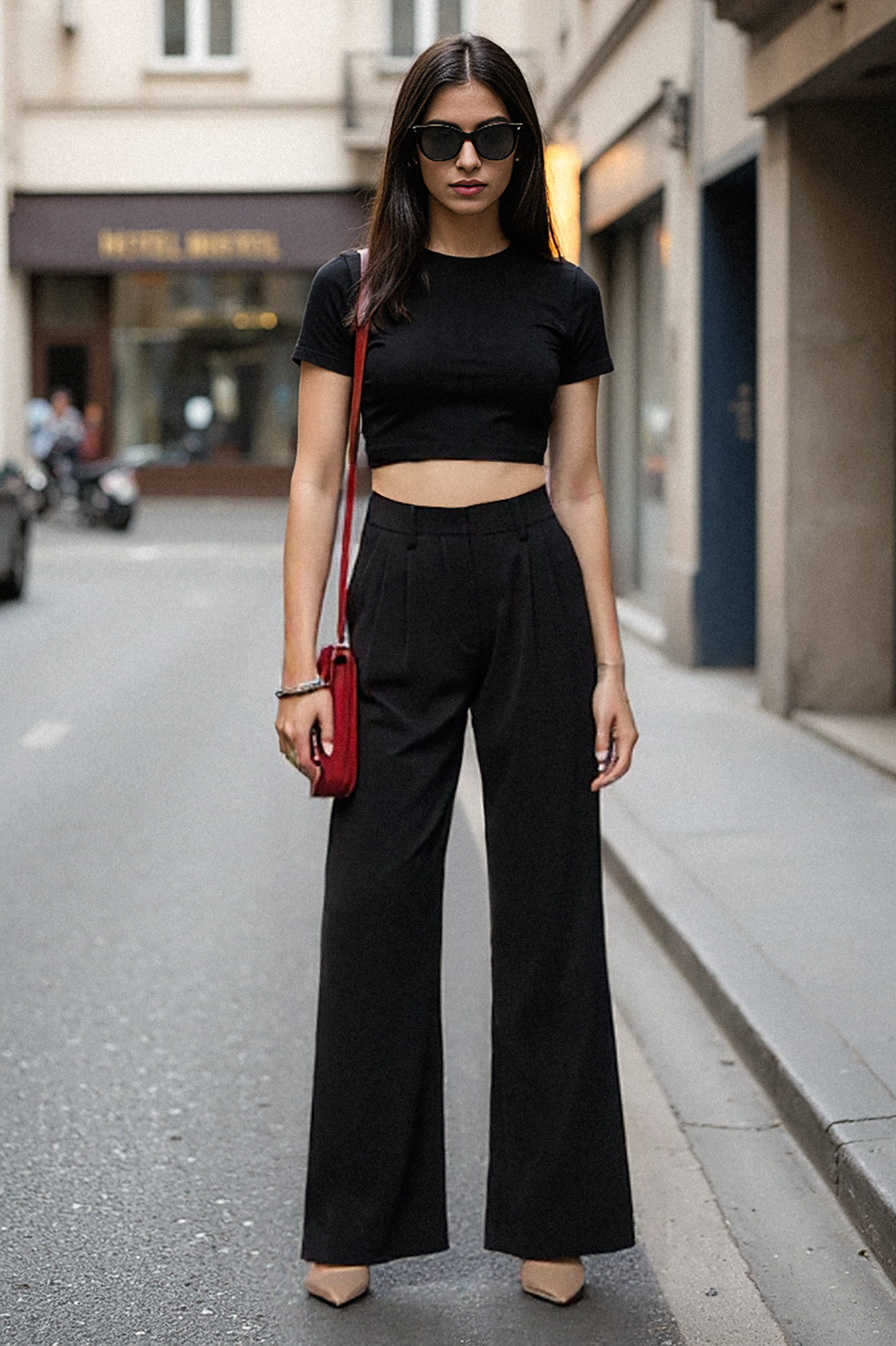 Still Black Adjustable Korean Pants