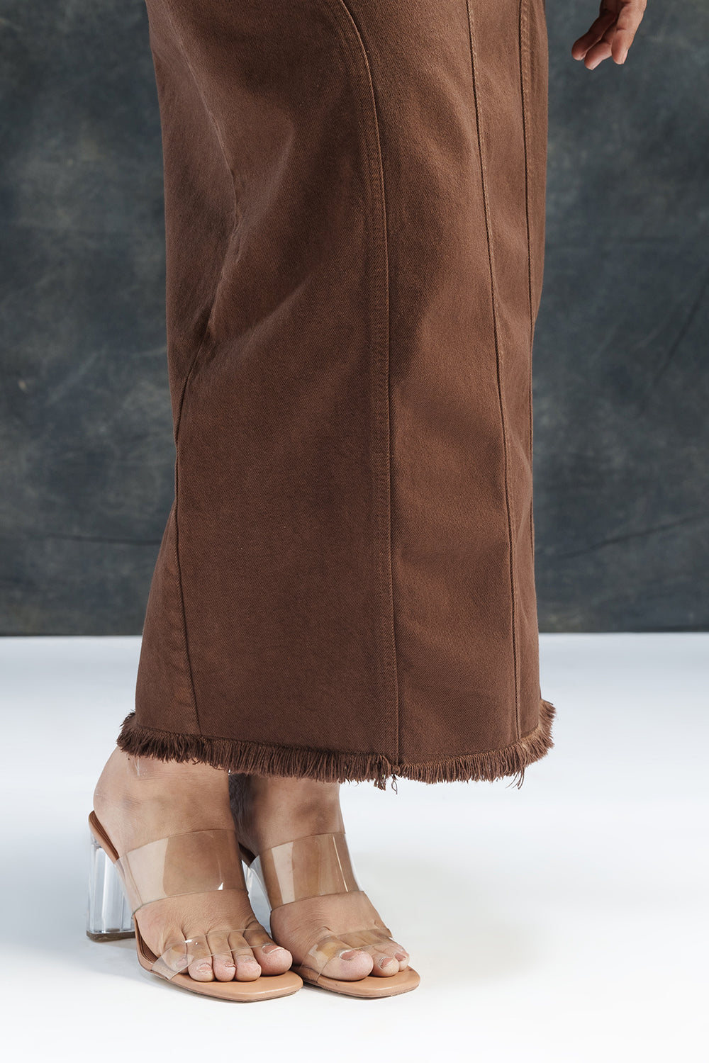Espresso Curve Denim Carpenter Skirt