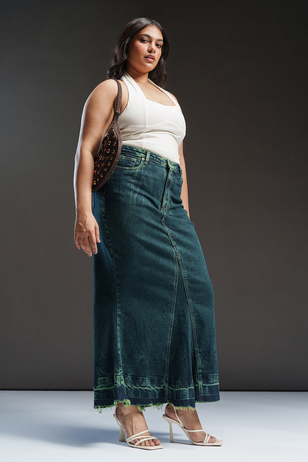 Lush Lagoon Curve Denim Mermaid Skirt
