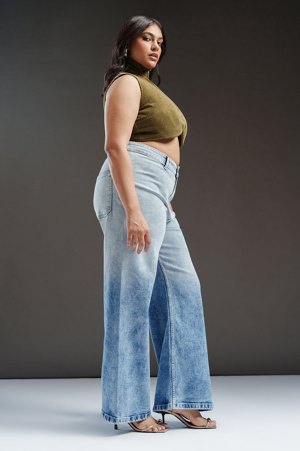 Bluemarine Curve Retro Flare Stretch Jeans