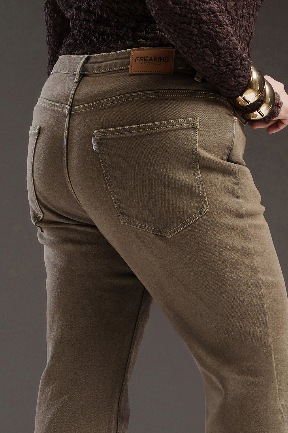 Driftwood Brown Curve Bootcut Jeans