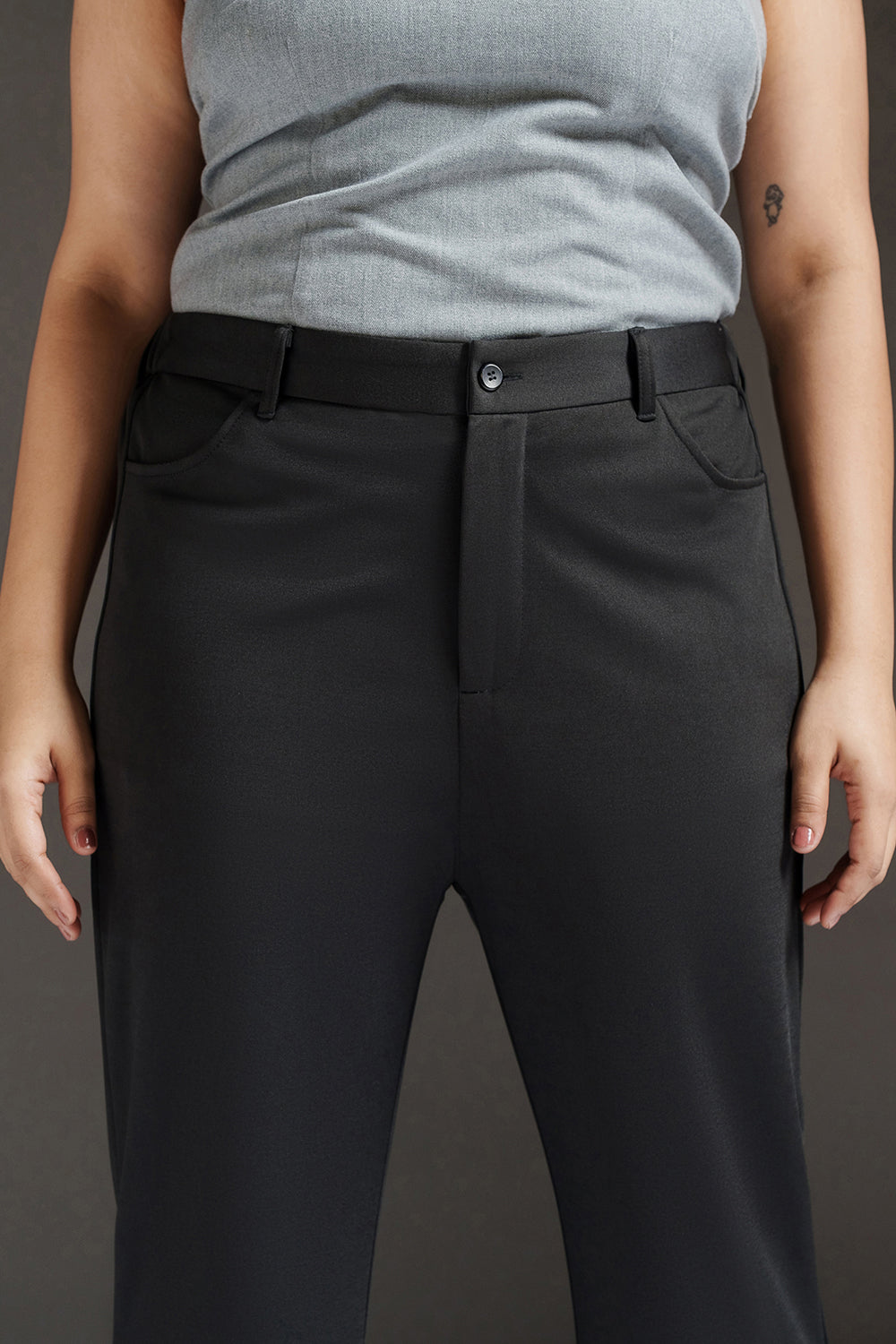 Lava Black Curve Bootcut Korean Pants