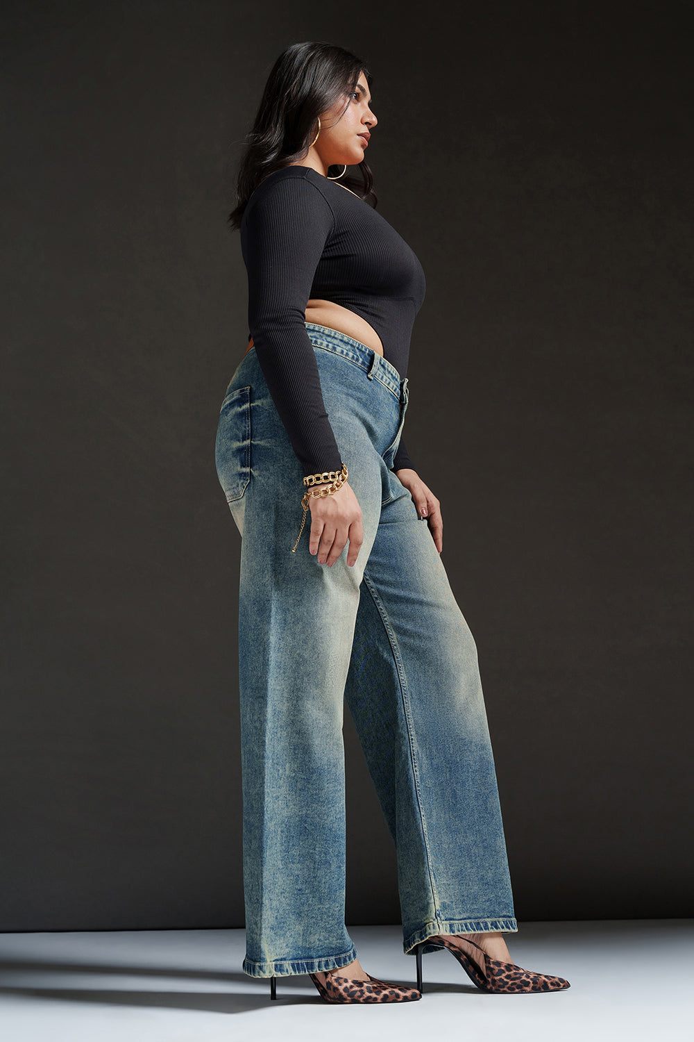 Vintage Bay Curve Retro Flare Stretch Jeans